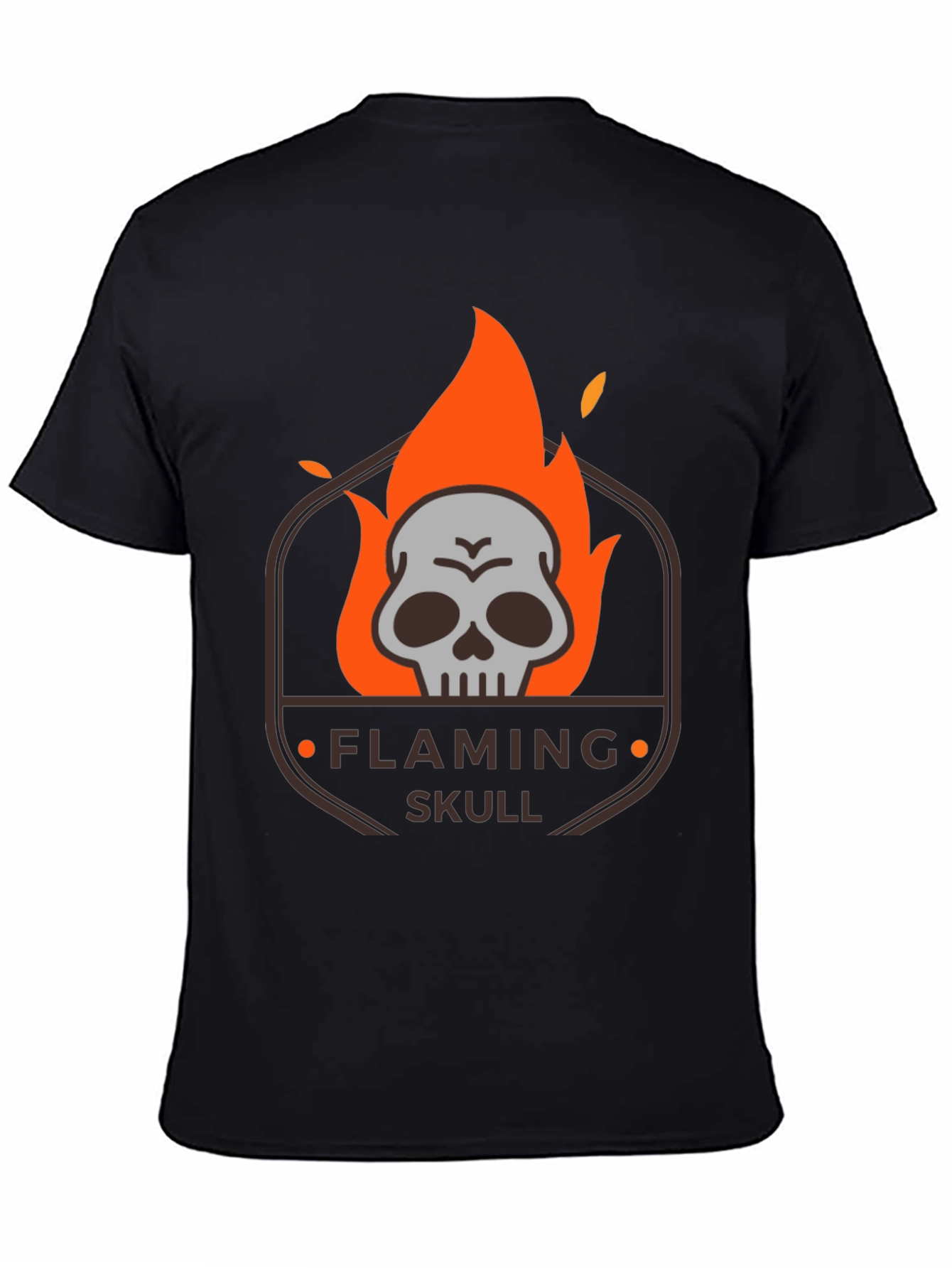 Flaming Skull Graphic T-Shirt - Dark Style