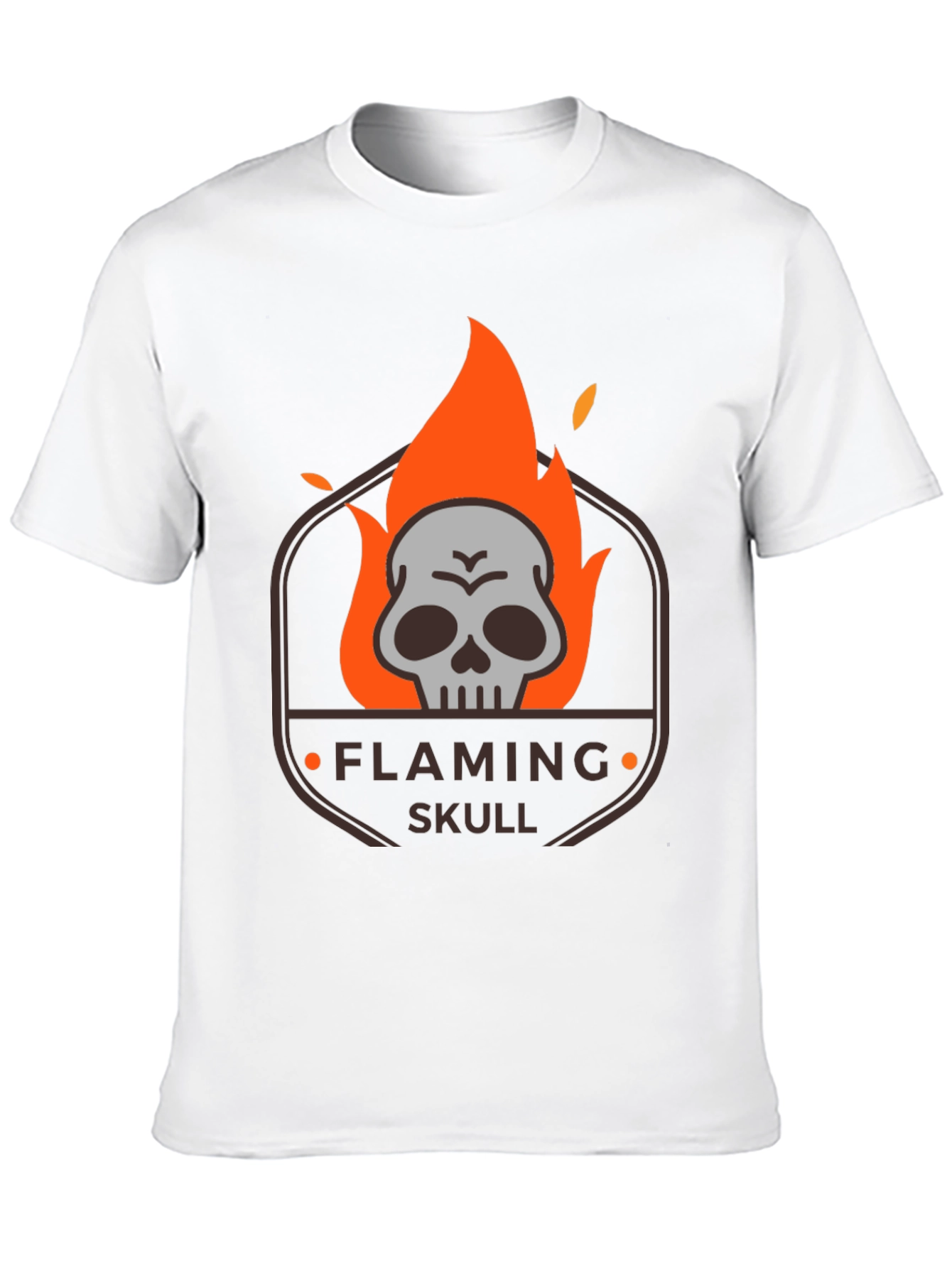 Flaming Skull Graphic T-Shirt - Dark Style