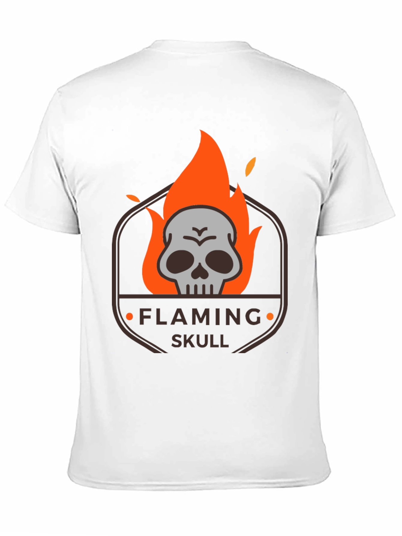 Flaming Skull Graphic T-Shirt - Dark Style