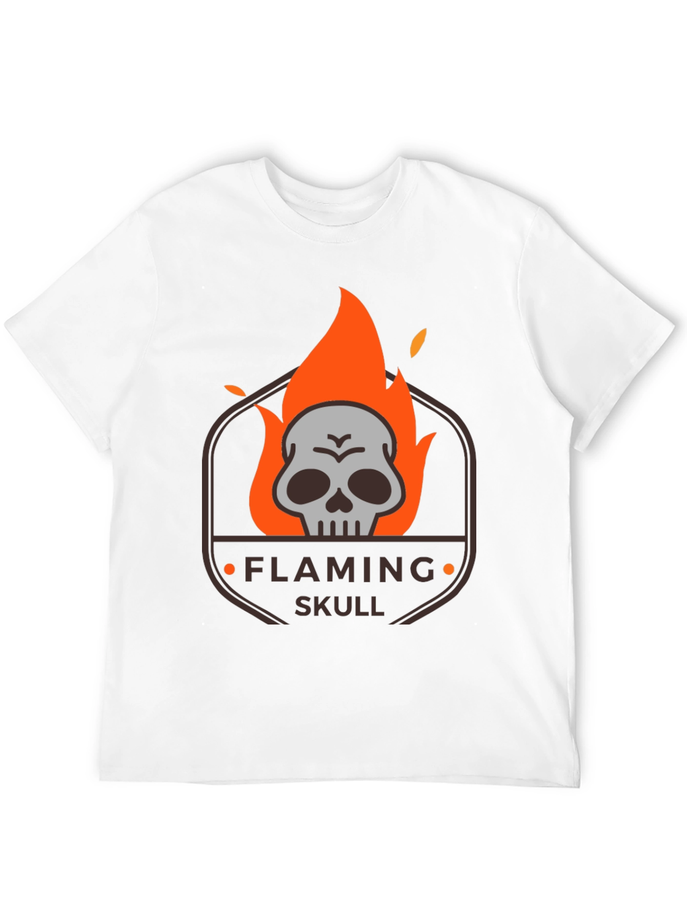 Flaming Skull Graphic T-Shirt - Dark Style