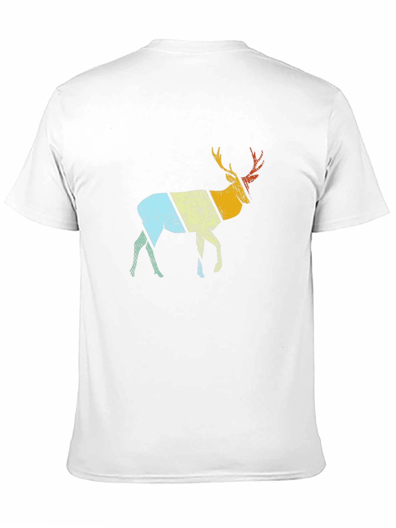 Retro Deer Graphic Tee - Black Cotton Blend