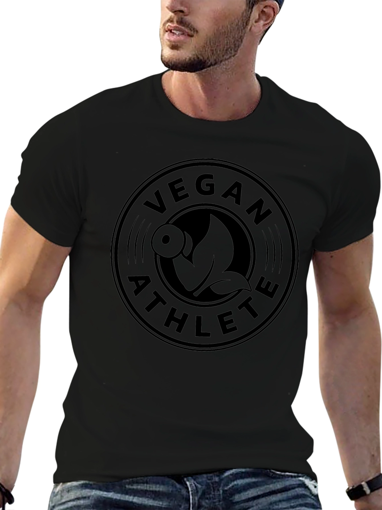 Vegan Athlete Graphic Tee - Black