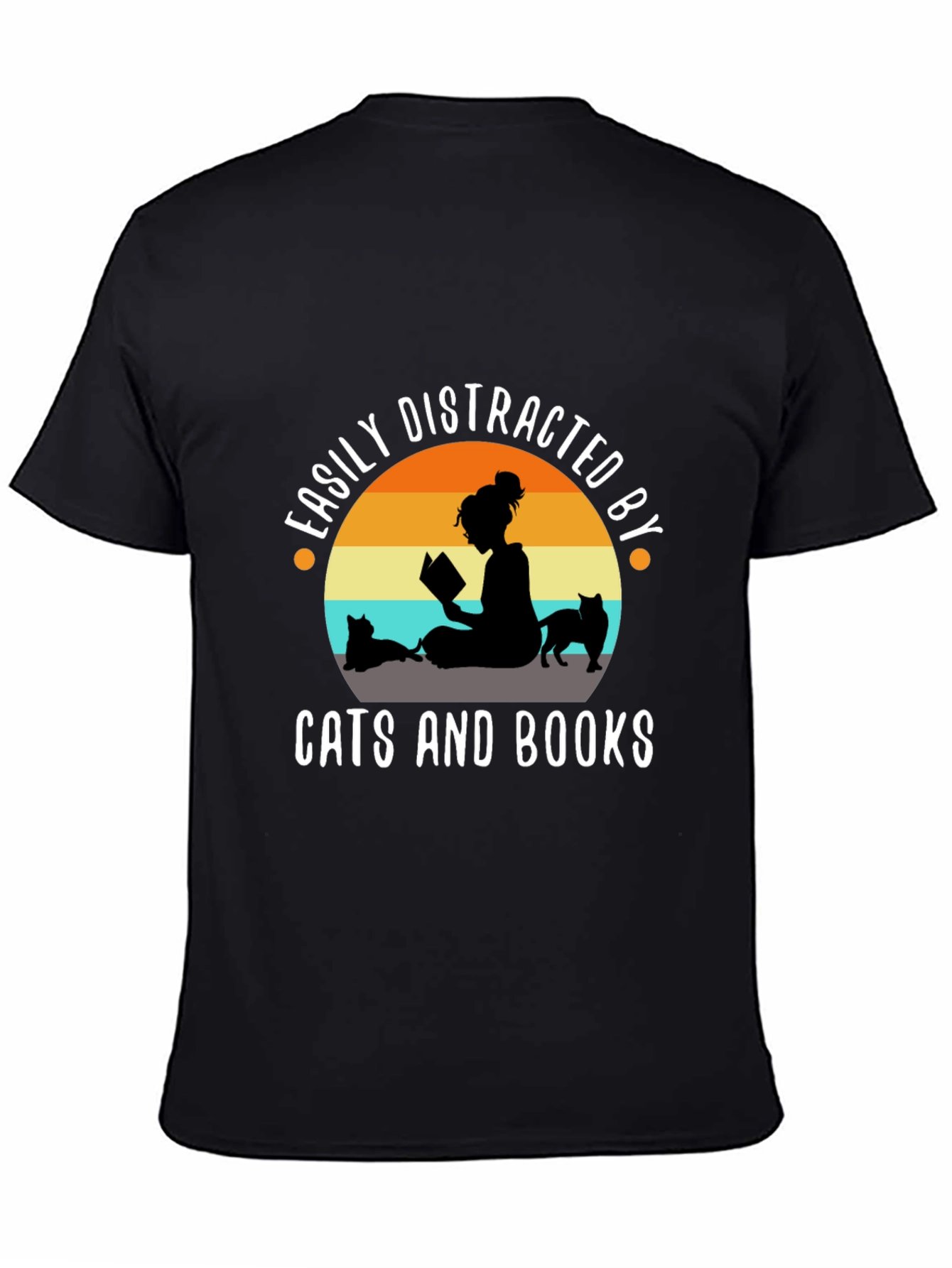 Easily Distracted By Cats and Books T-Shirt