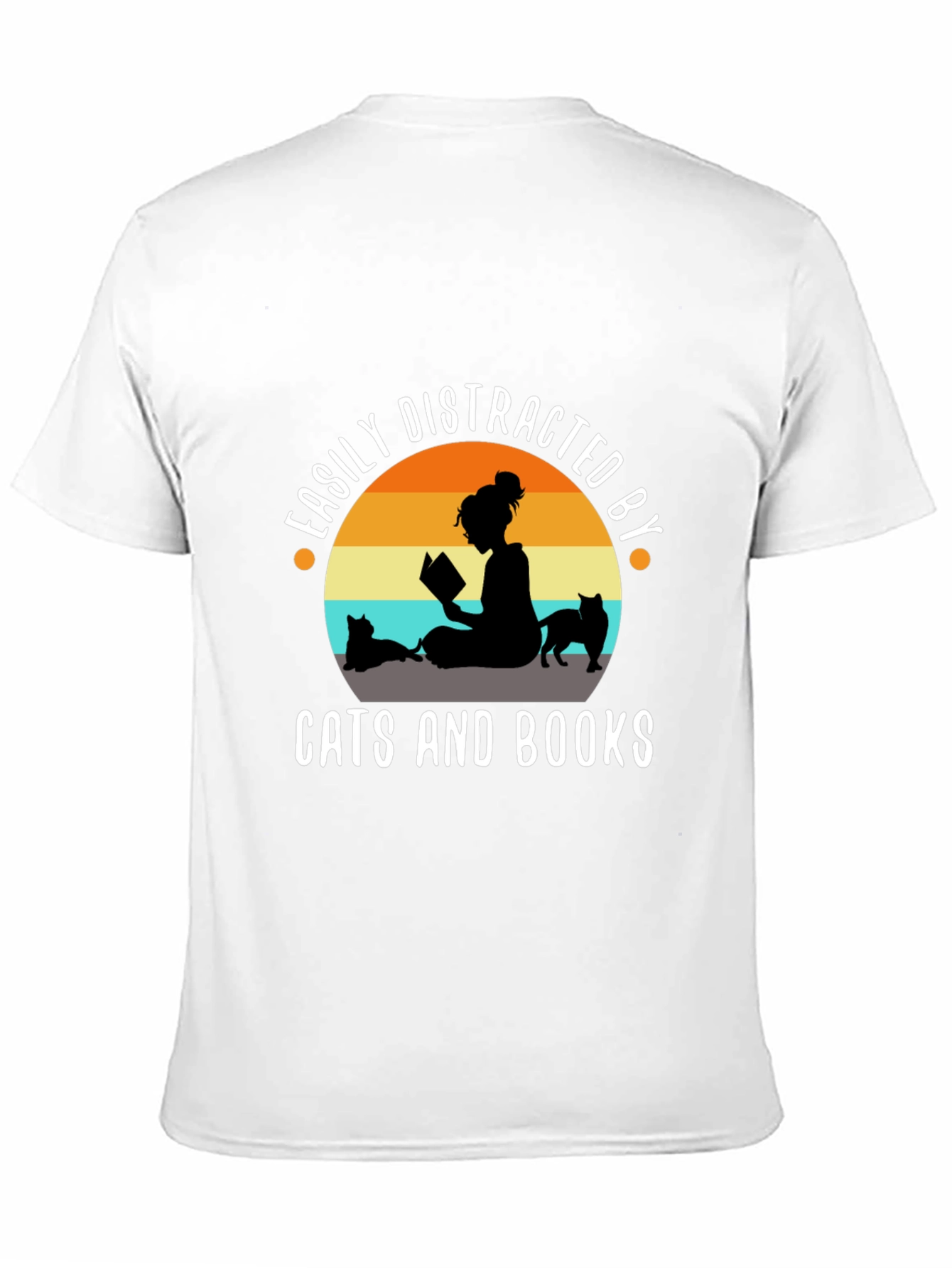 Easily Distracted By Cats and Books T-Shirt