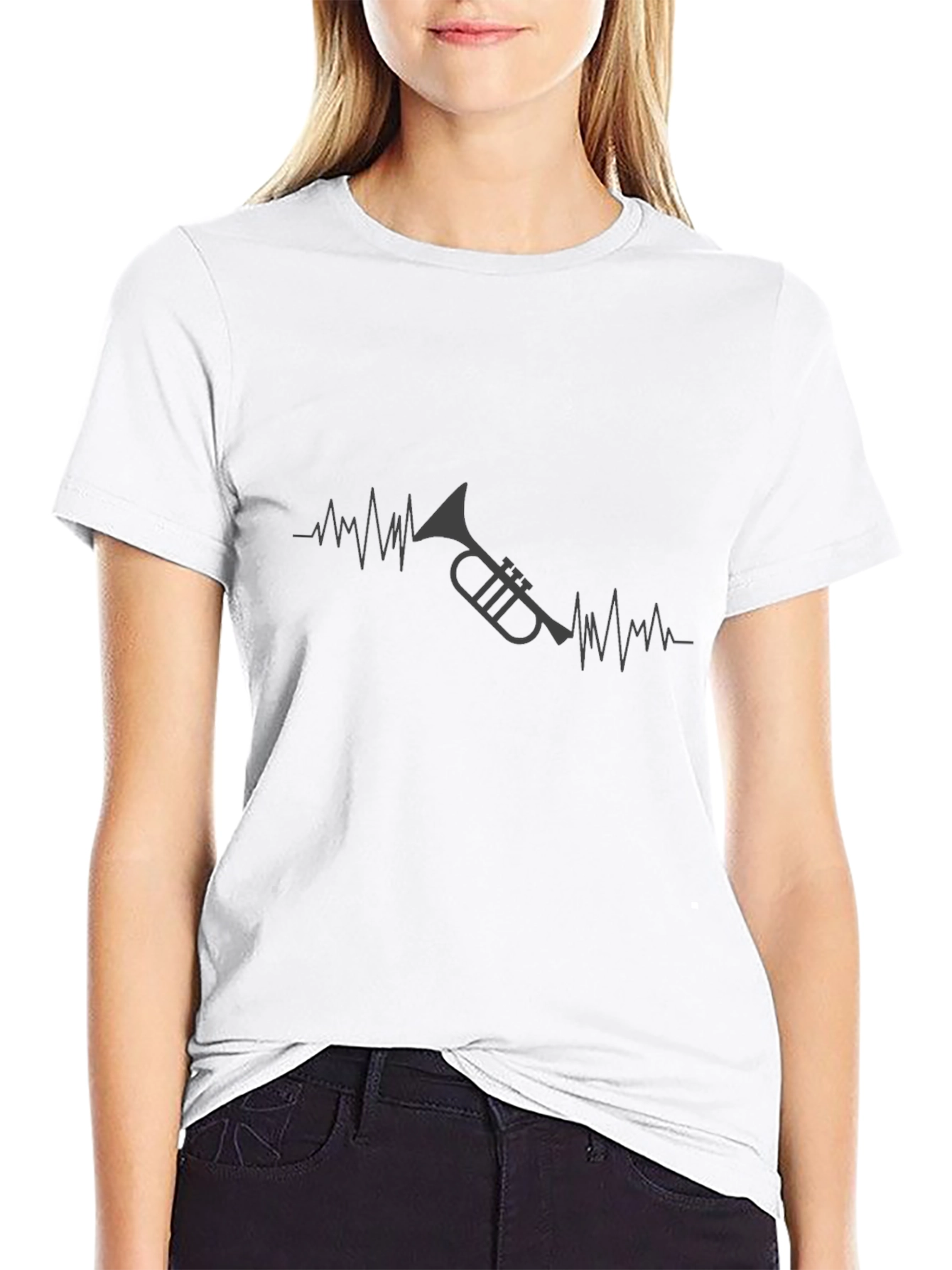 Trumpet Heartbeat Black T-Shirt