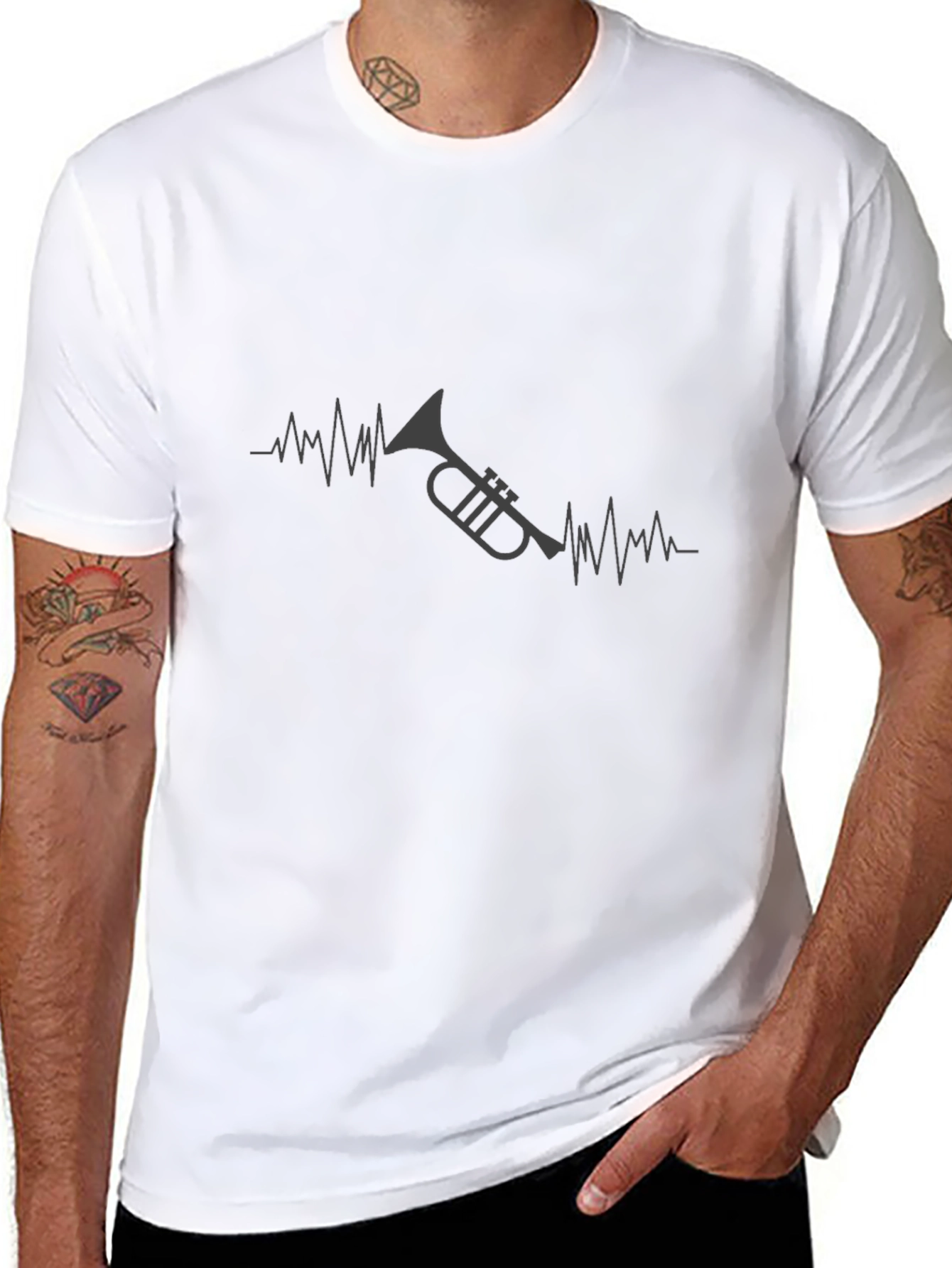 Trumpet Heartbeat Black T-Shirt