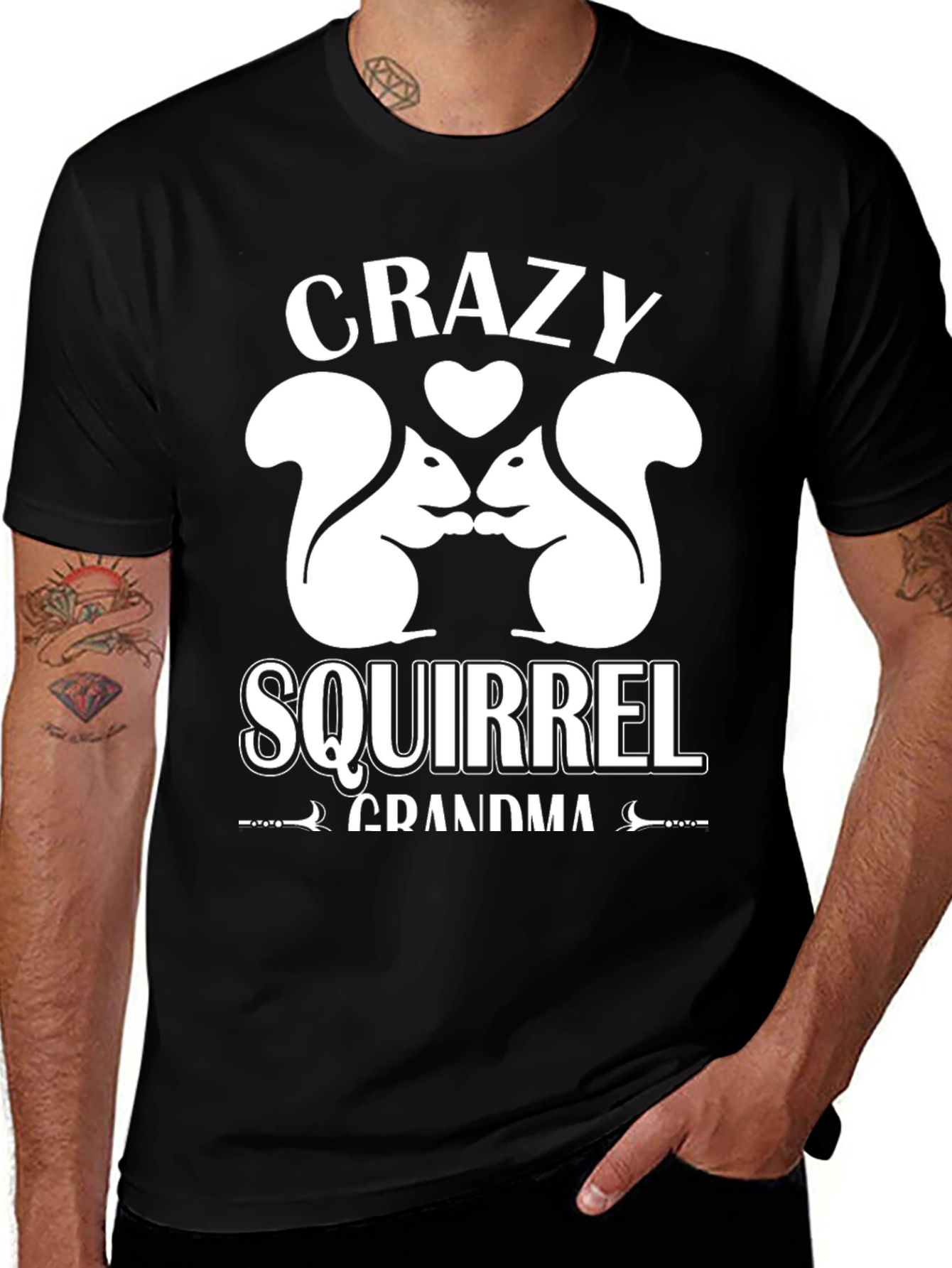 Crazy Squirrel Grandma T-Shirt Graphic Tee
