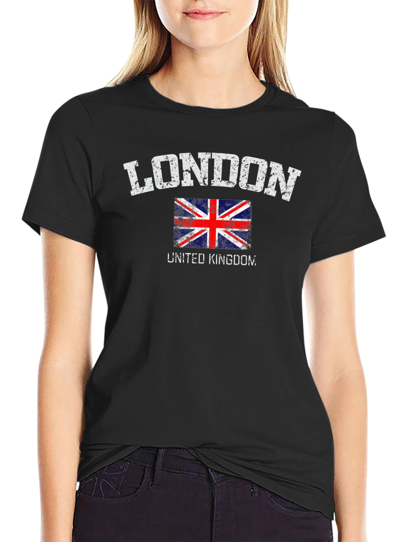 London UK Flag Graphic Tee - Distressed Print