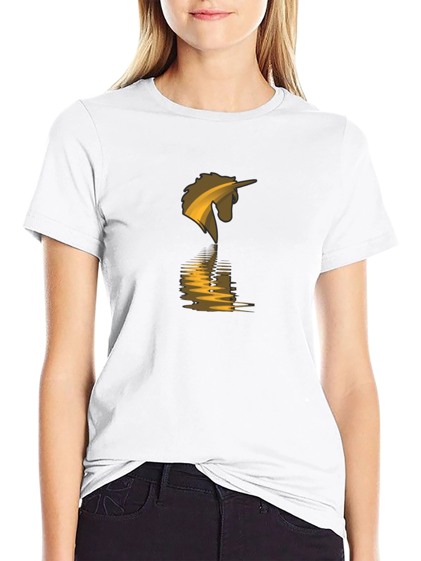 Unicorn Reflection Black T-Shirt