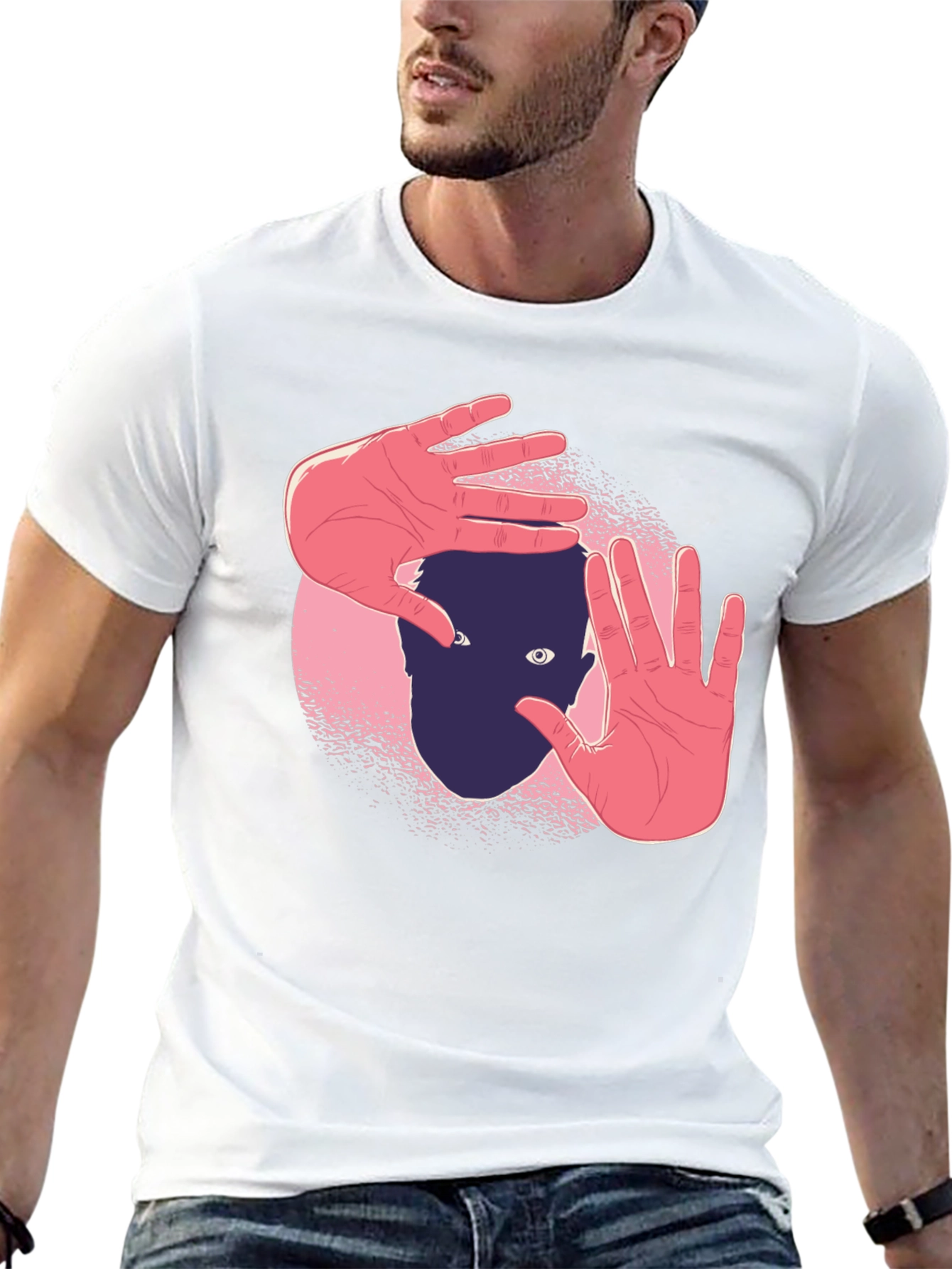 Abstract Hands Graphic Black T-Shirt
