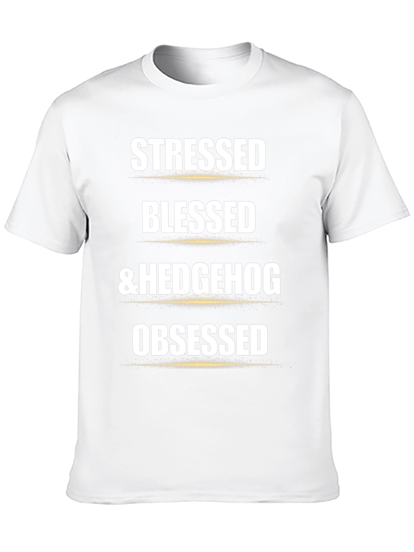 Stressed Blessed & Hedgehog Obsessed Black T-Shirt