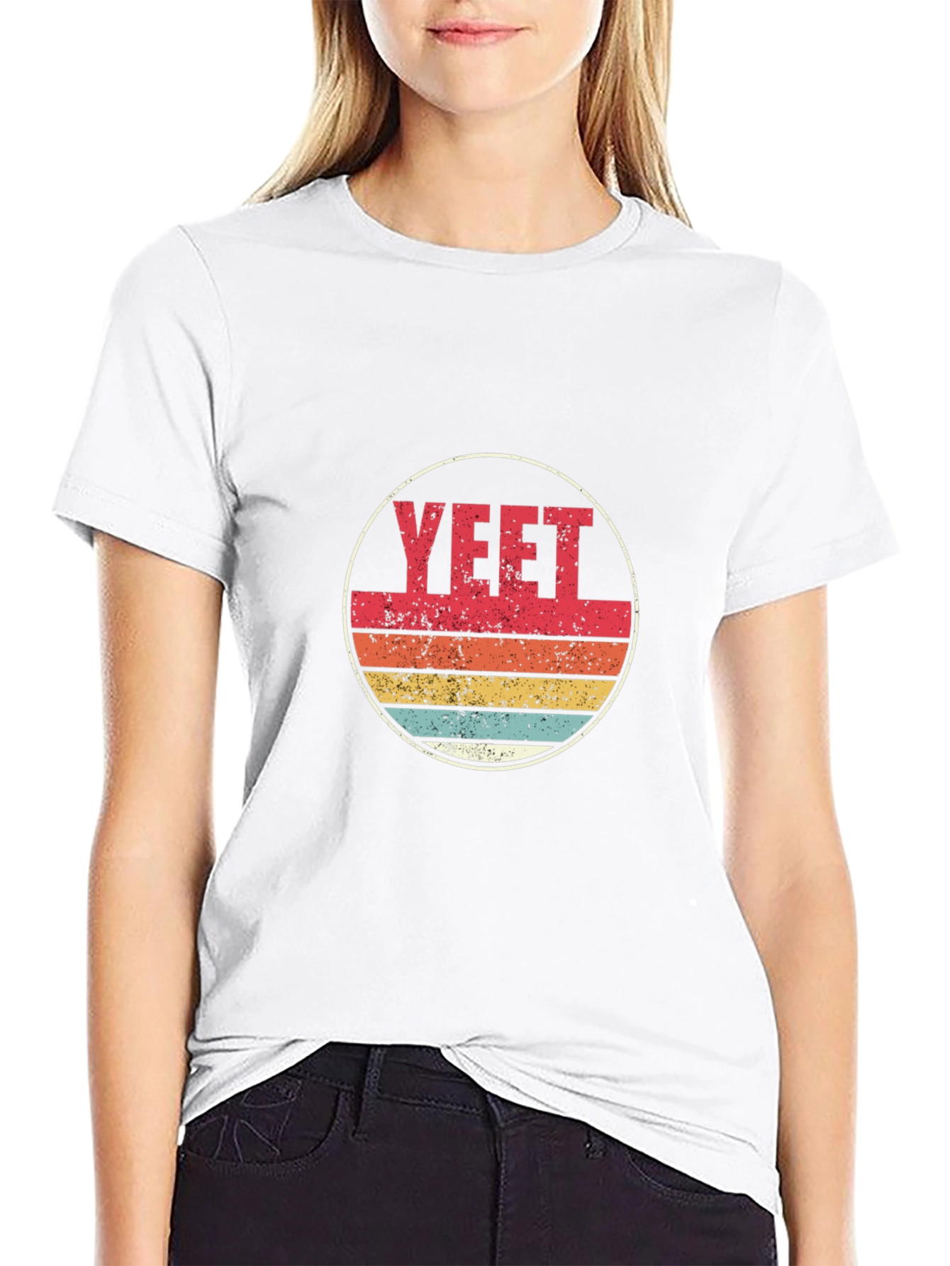YEET Retro Style Graphic T-Shirt - Black