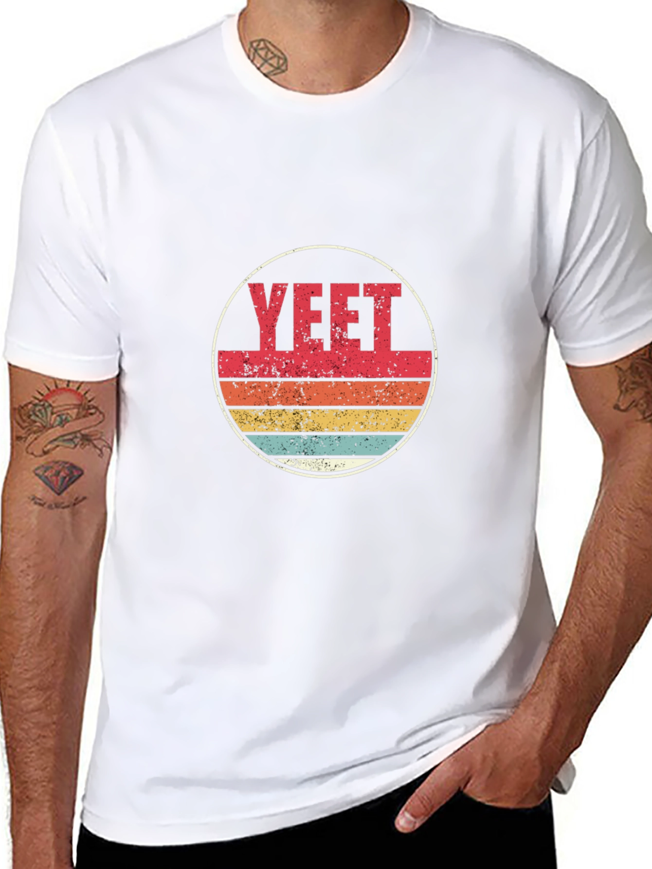 YEET Retro Style Graphic T-Shirt - Black