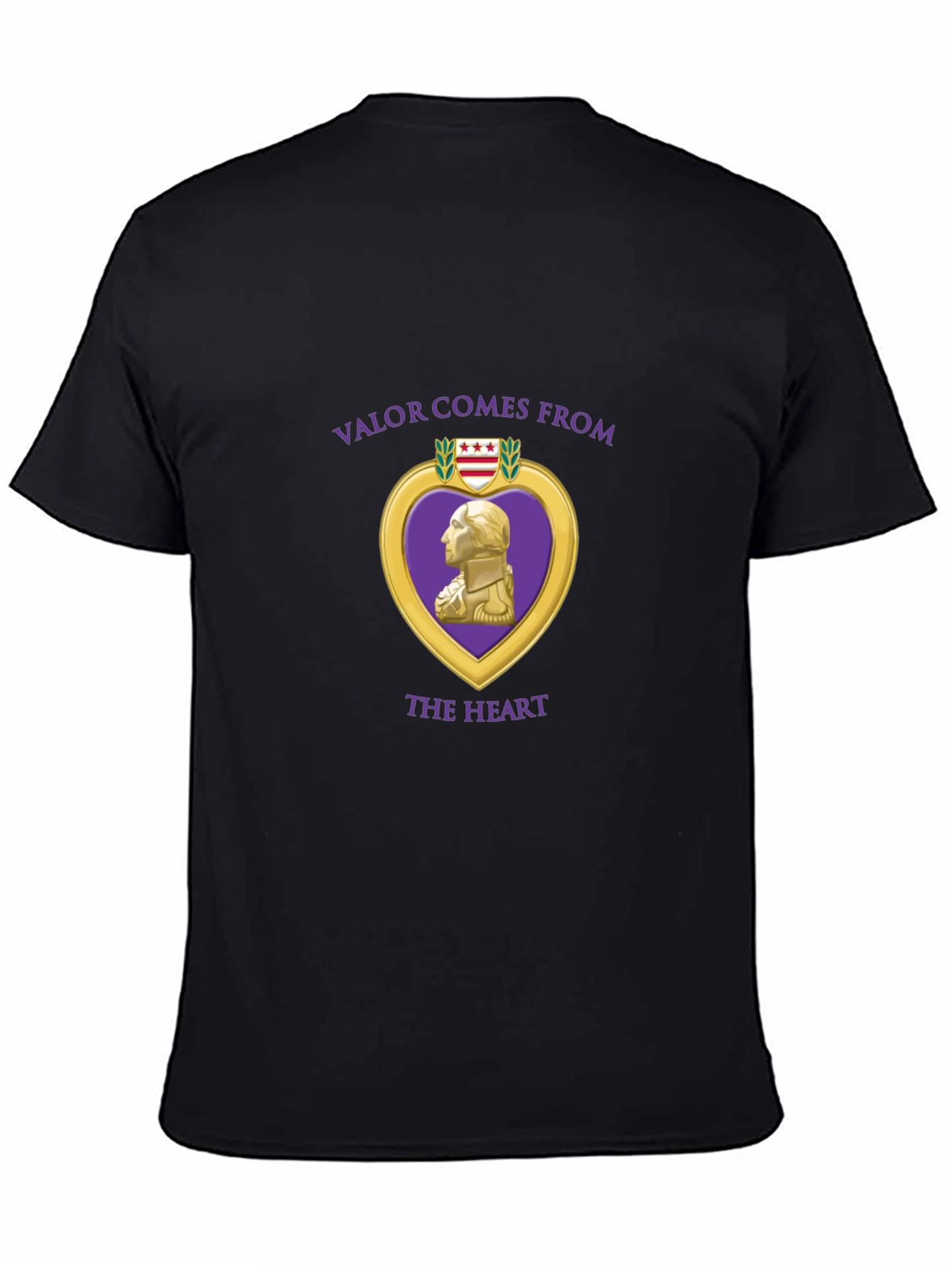 Valor Comes From the Heart Black T-Shirt