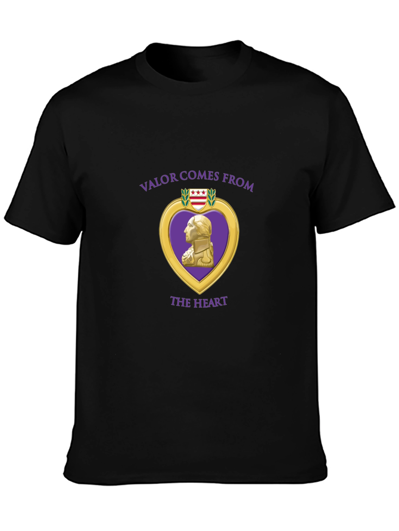 Valor Comes From the Heart Black T-Shirt