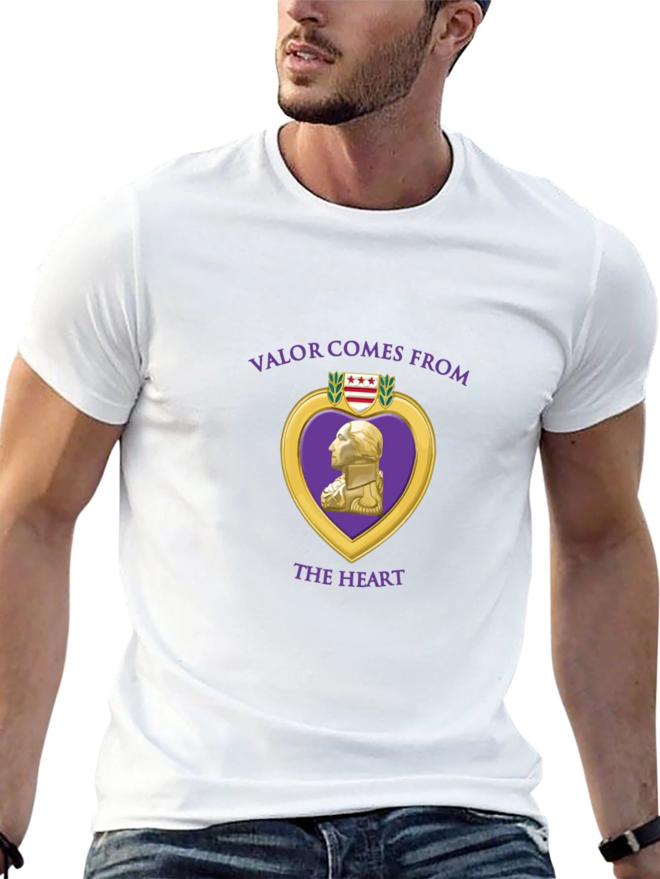 Valor Comes From the Heart Black T-Shirt