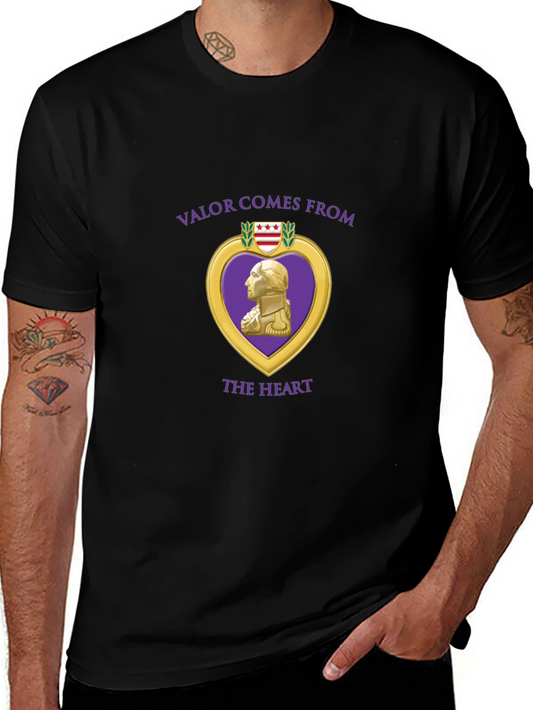 Valor Comes From the Heart Black T-Shirt