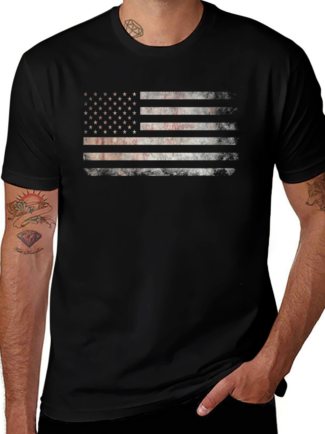 Distressed American Flag Graphic Tee