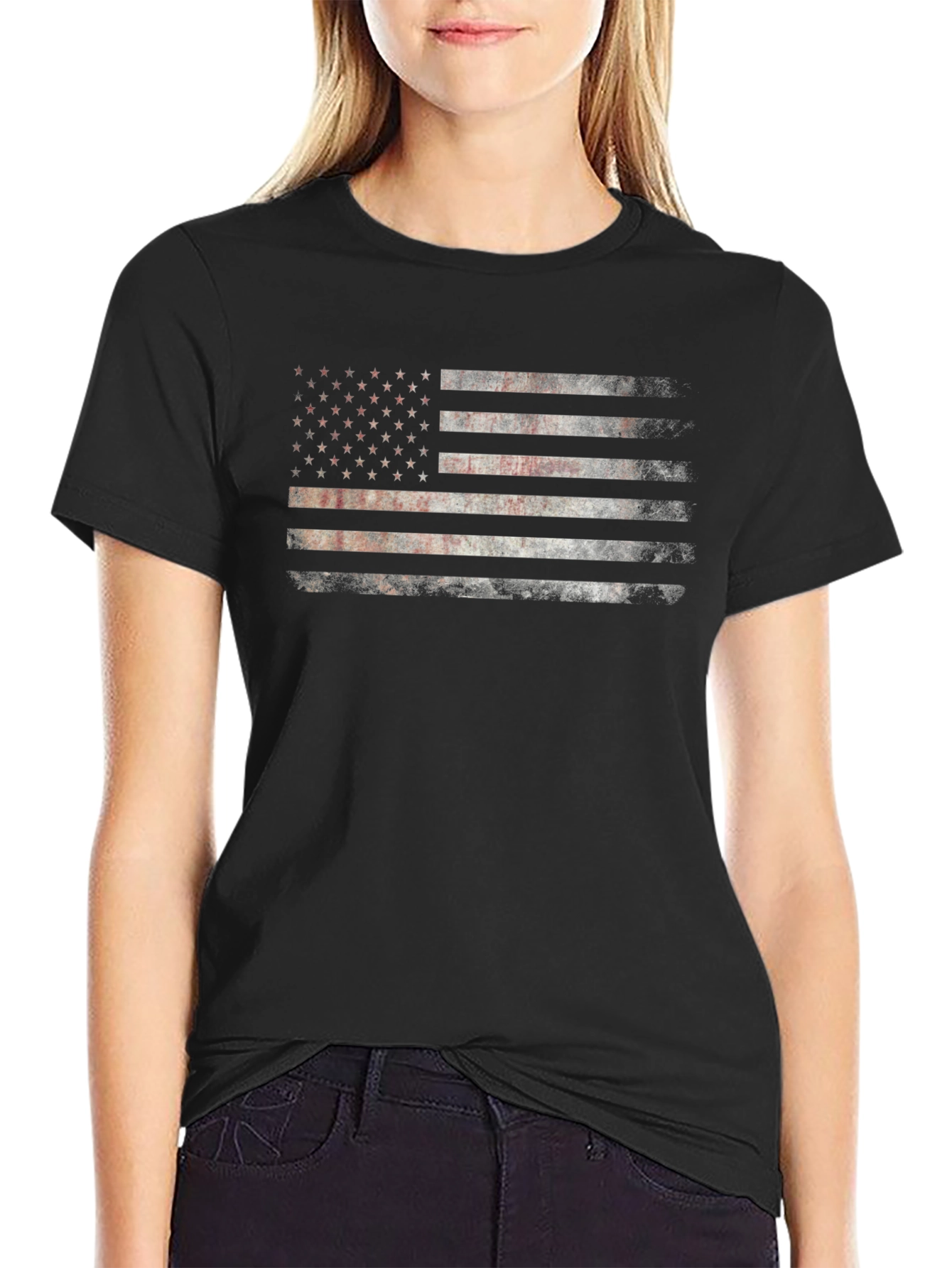 Distressed American Flag Graphic Tee