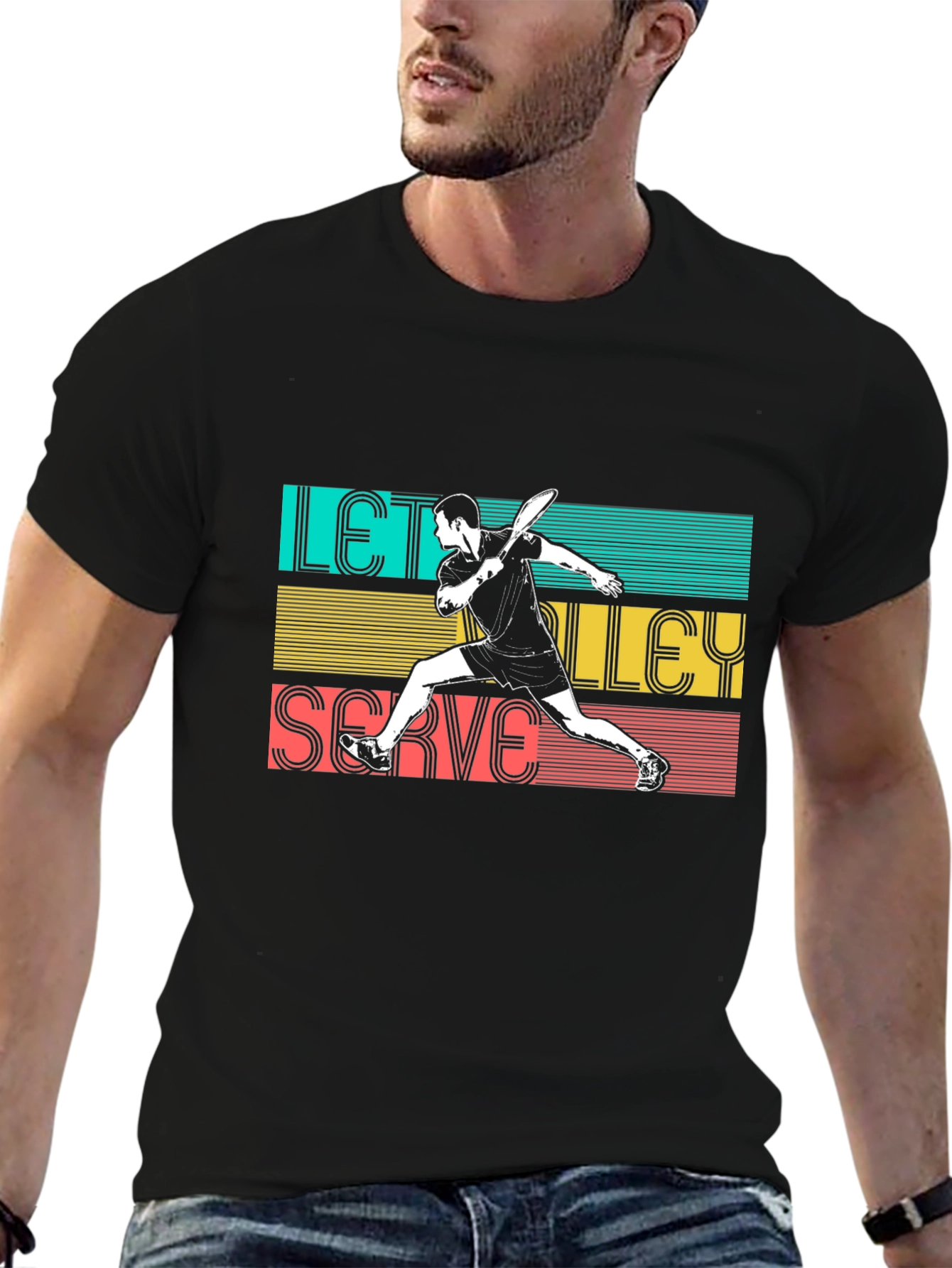 Lets Volley Serve T-Shirt - Sporty Graphic Tee