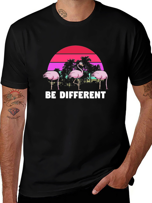 Be Different Flamingo T-Shirt Unique Graphic Tee