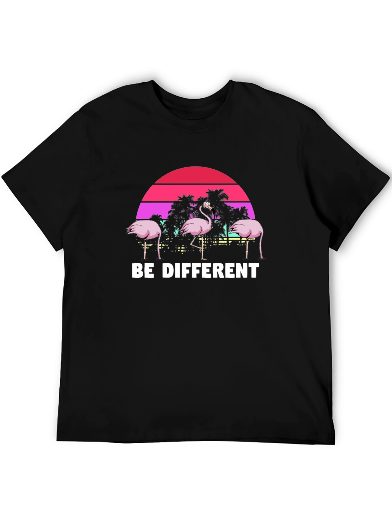 Be Different Flamingo T-Shirt Unique Graphic Tee