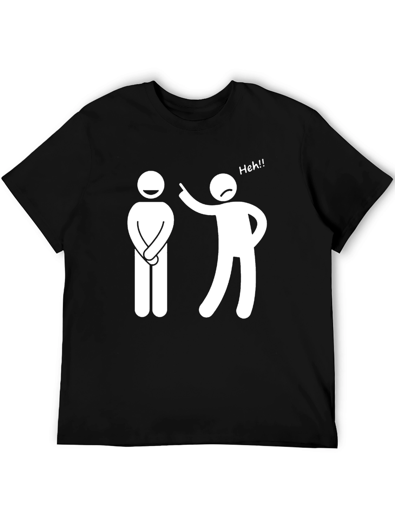 Funny Stick Figure Graphic T-Shirt - Black