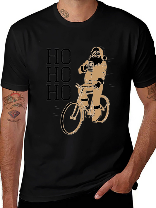 Santa Riding Bike Graphic Tee