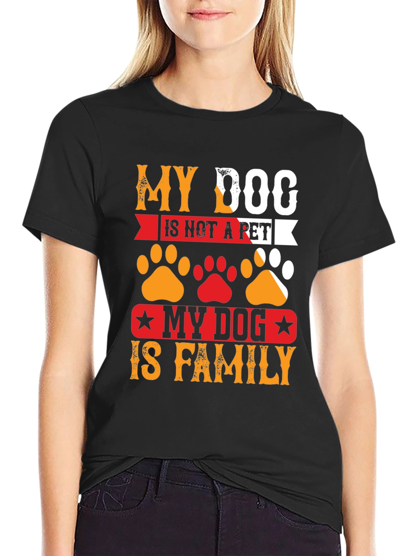 My Dog Is Family Graphic Tee - Black