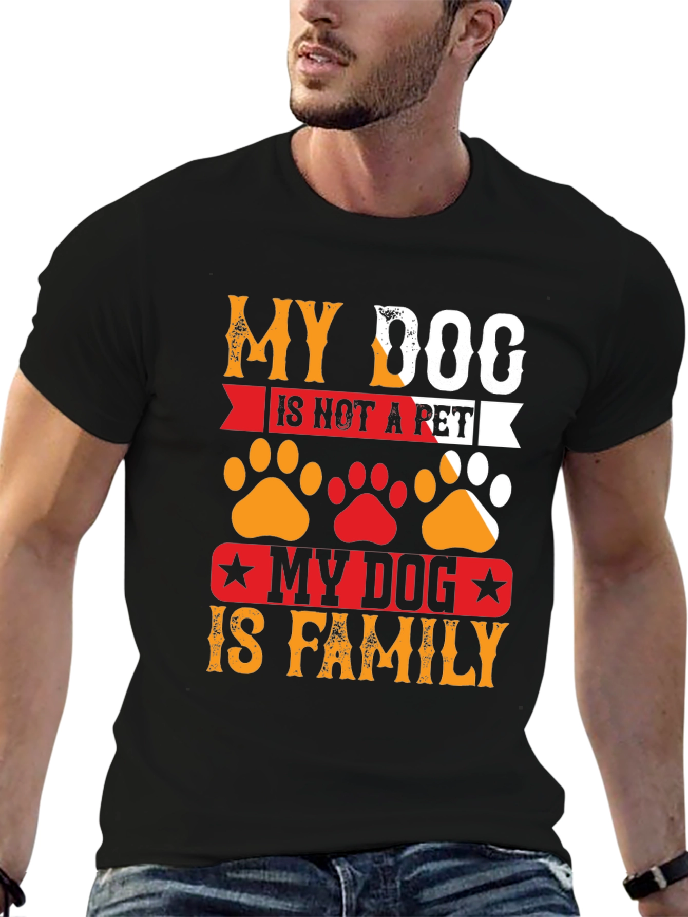 My Dog Is Family Graphic Tee - Black