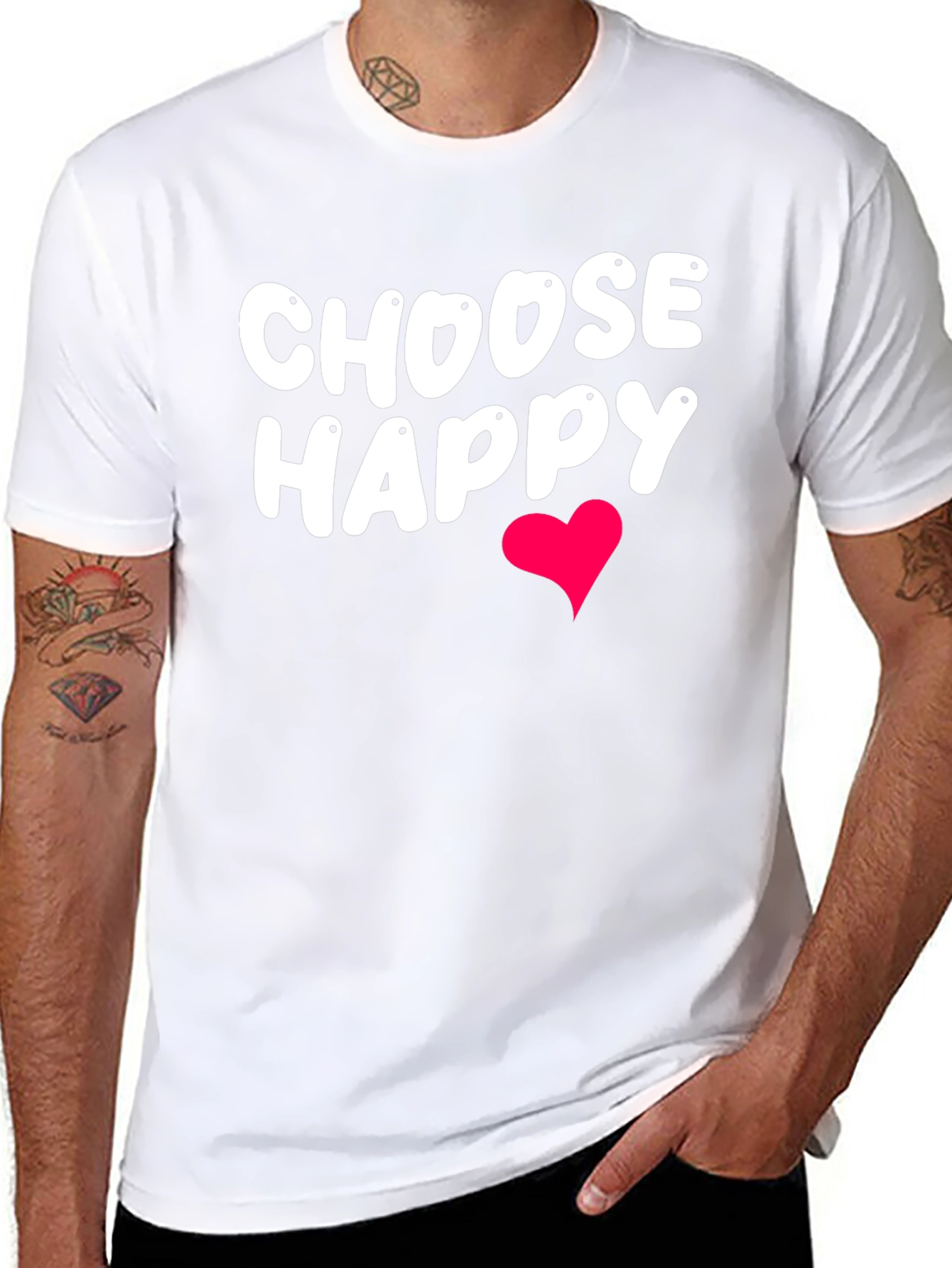 Choose Happy T-Shirt - Black Graphic Tee