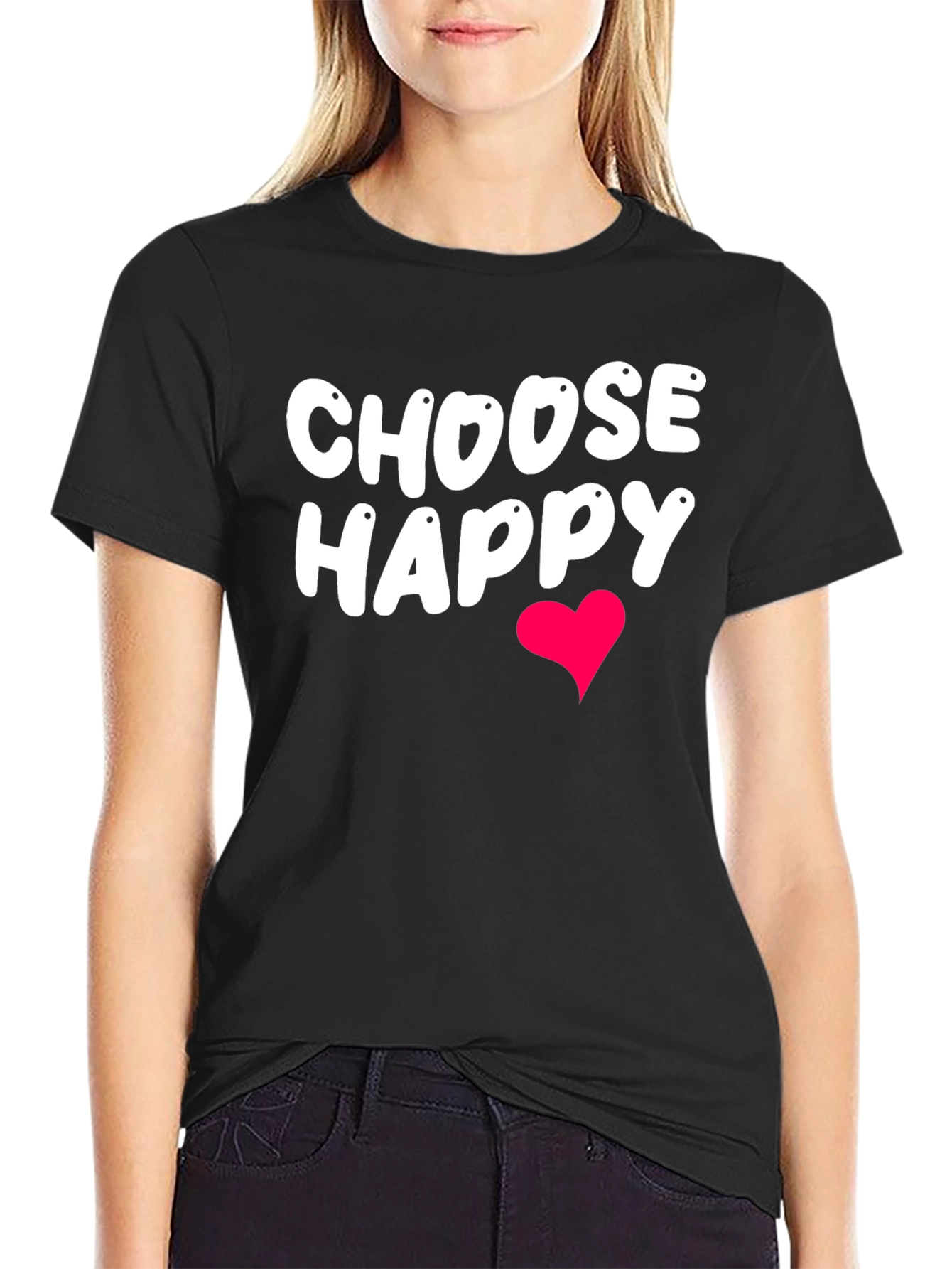 Choose Happy T-Shirt - Black Graphic Tee