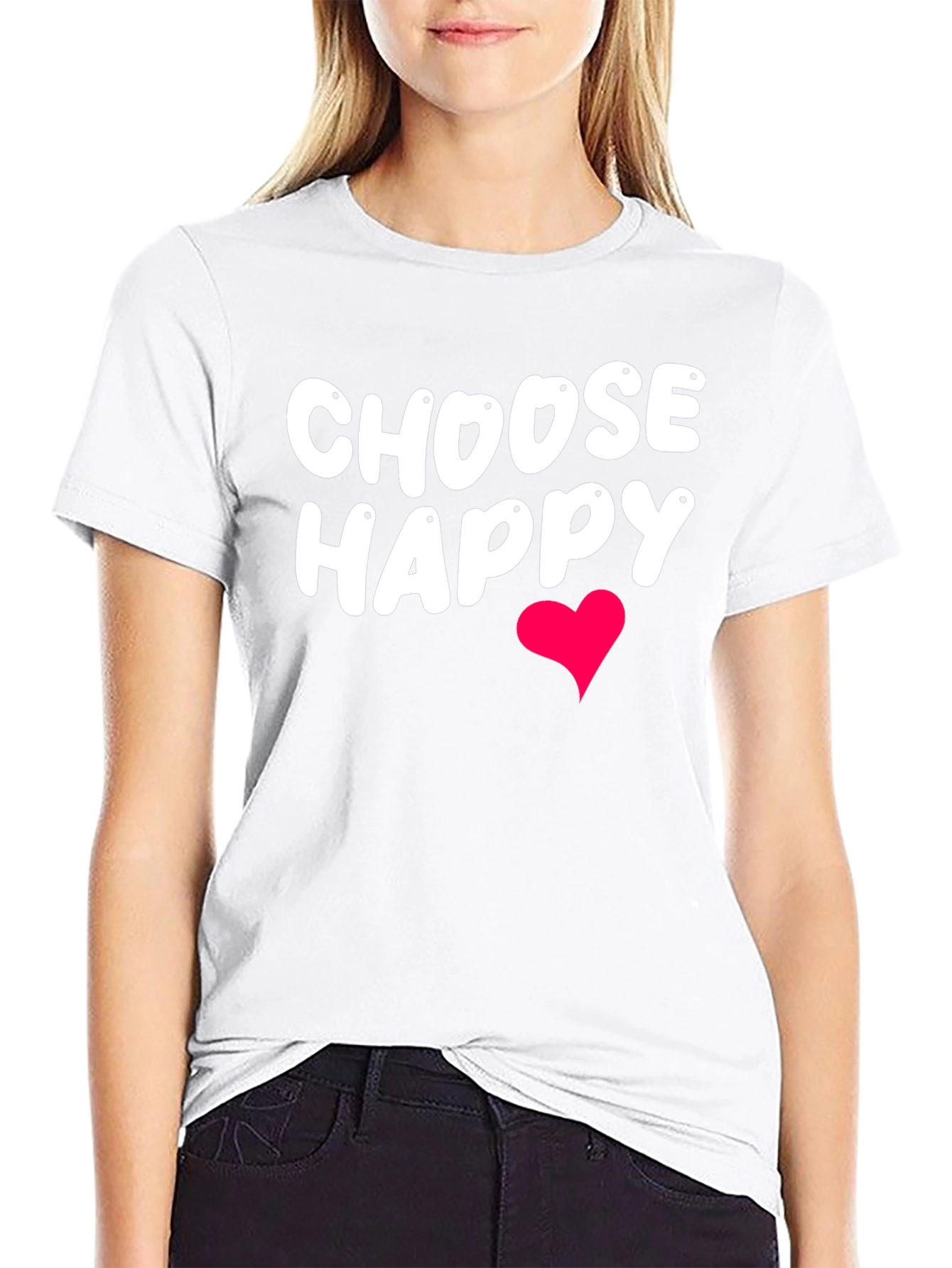 Choose Happy T-Shirt - Black Graphic Tee