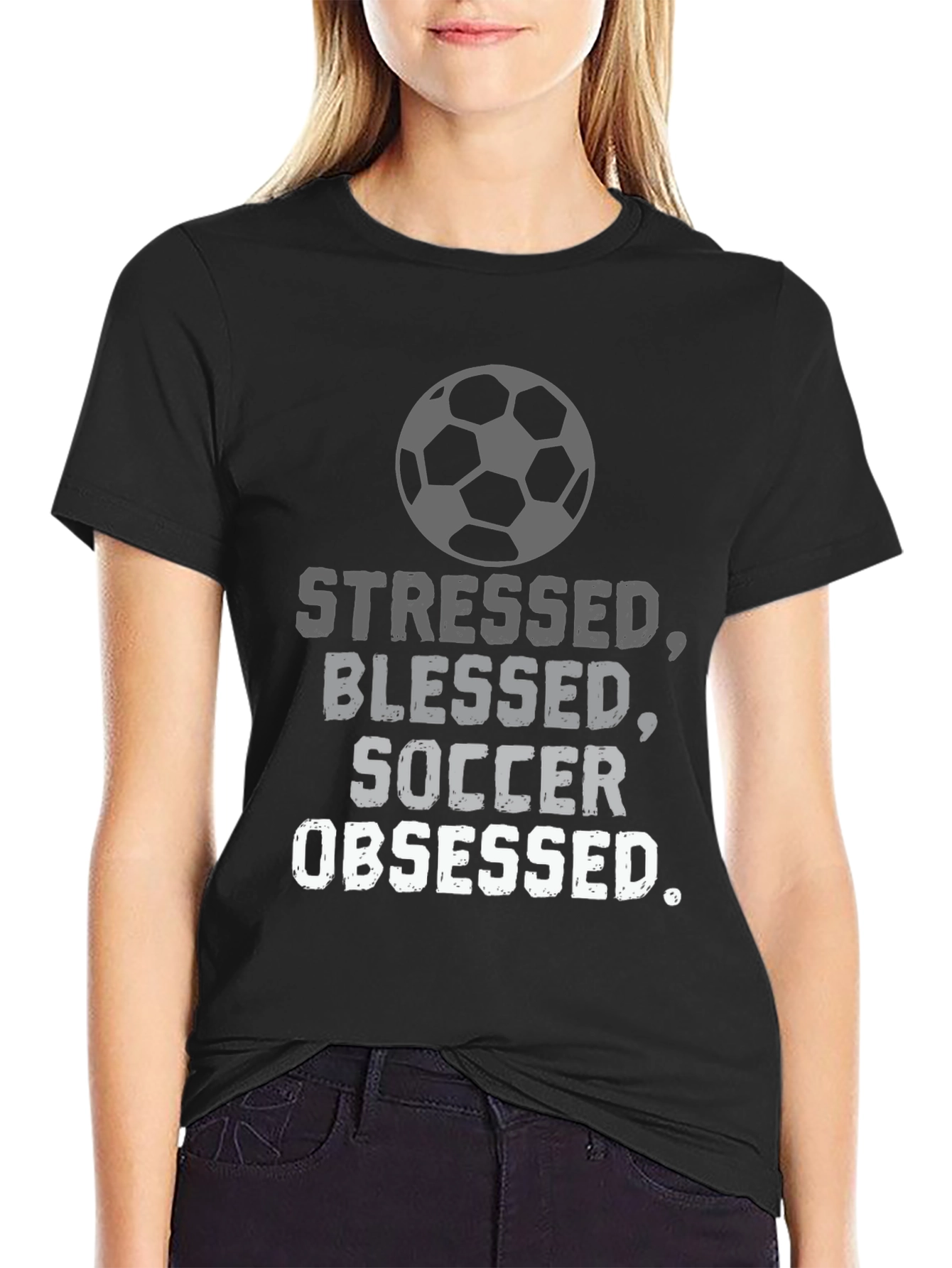 Stressed Blessed Soccer Obsessed T-Shirt