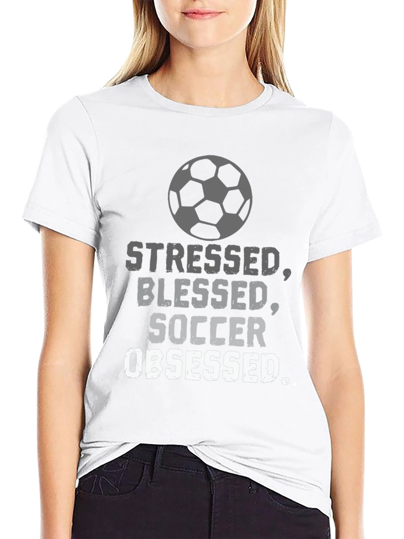 Stressed Blessed Soccer Obsessed T-Shirt