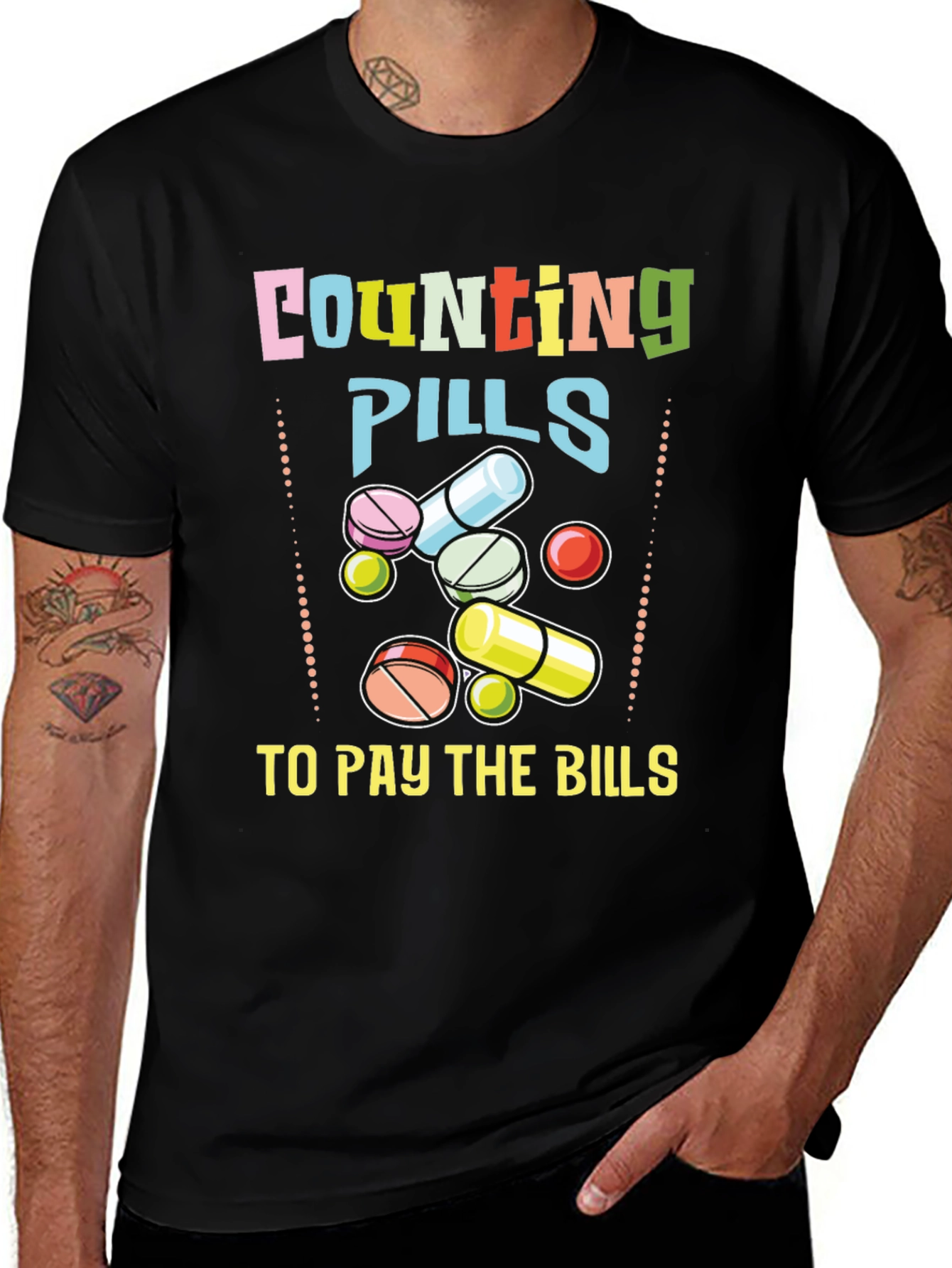 Counting Pills Graphic T-Shirt