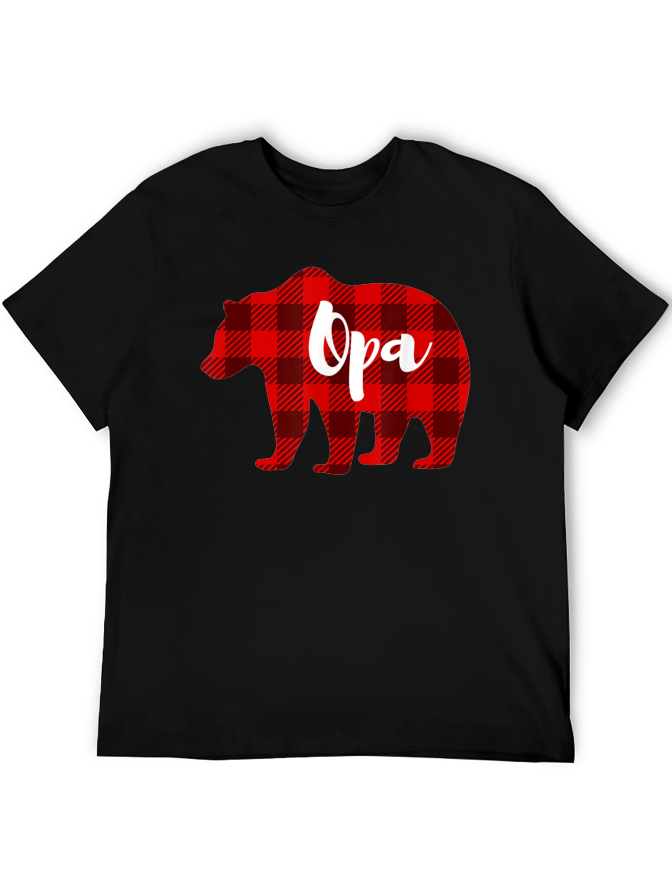 Opa Bear Plaid Graphic Tee - Mens Black T-Shirt