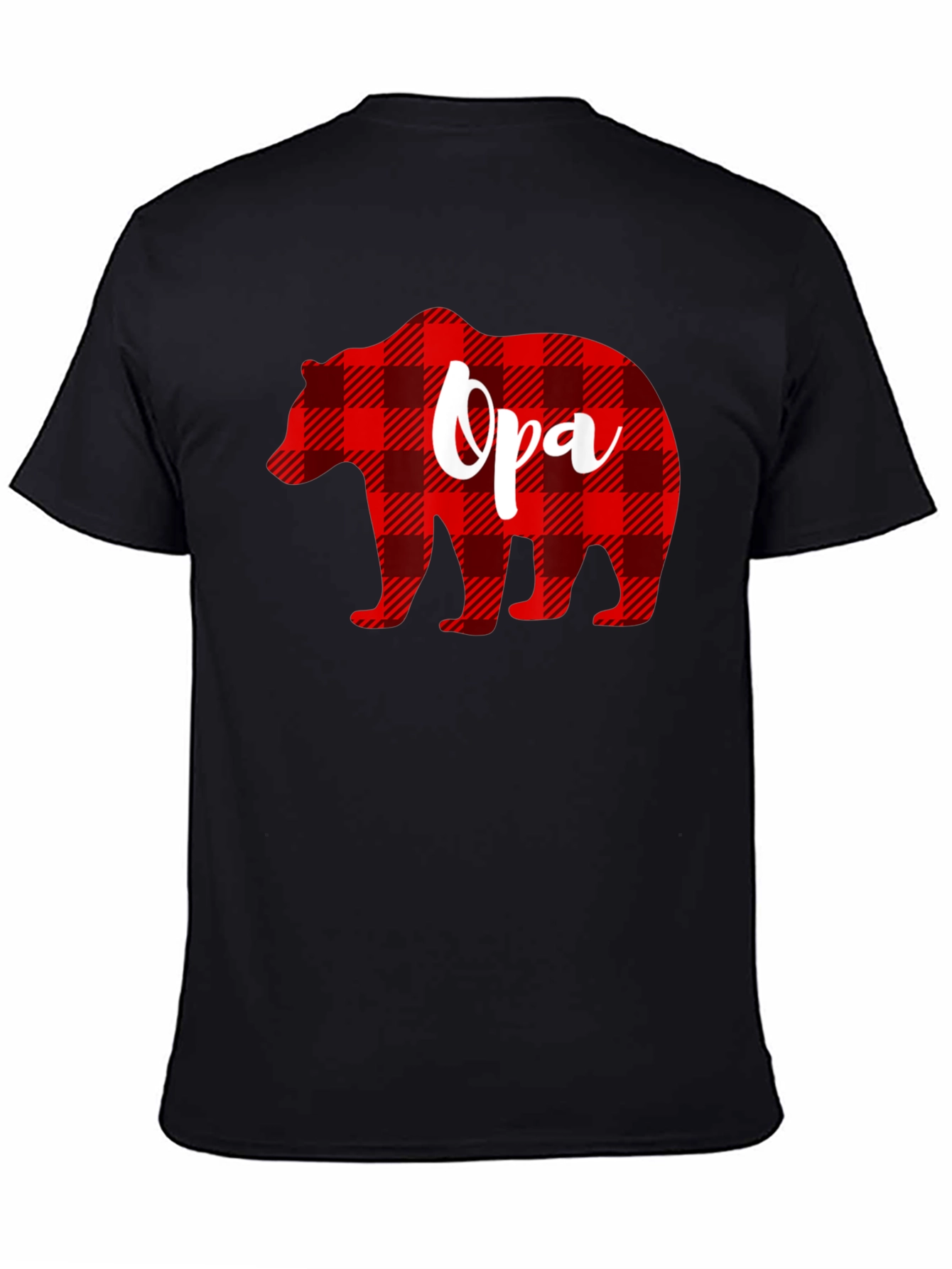 Opa Bear Plaid Graphic Tee - Mens Black T-Shirt