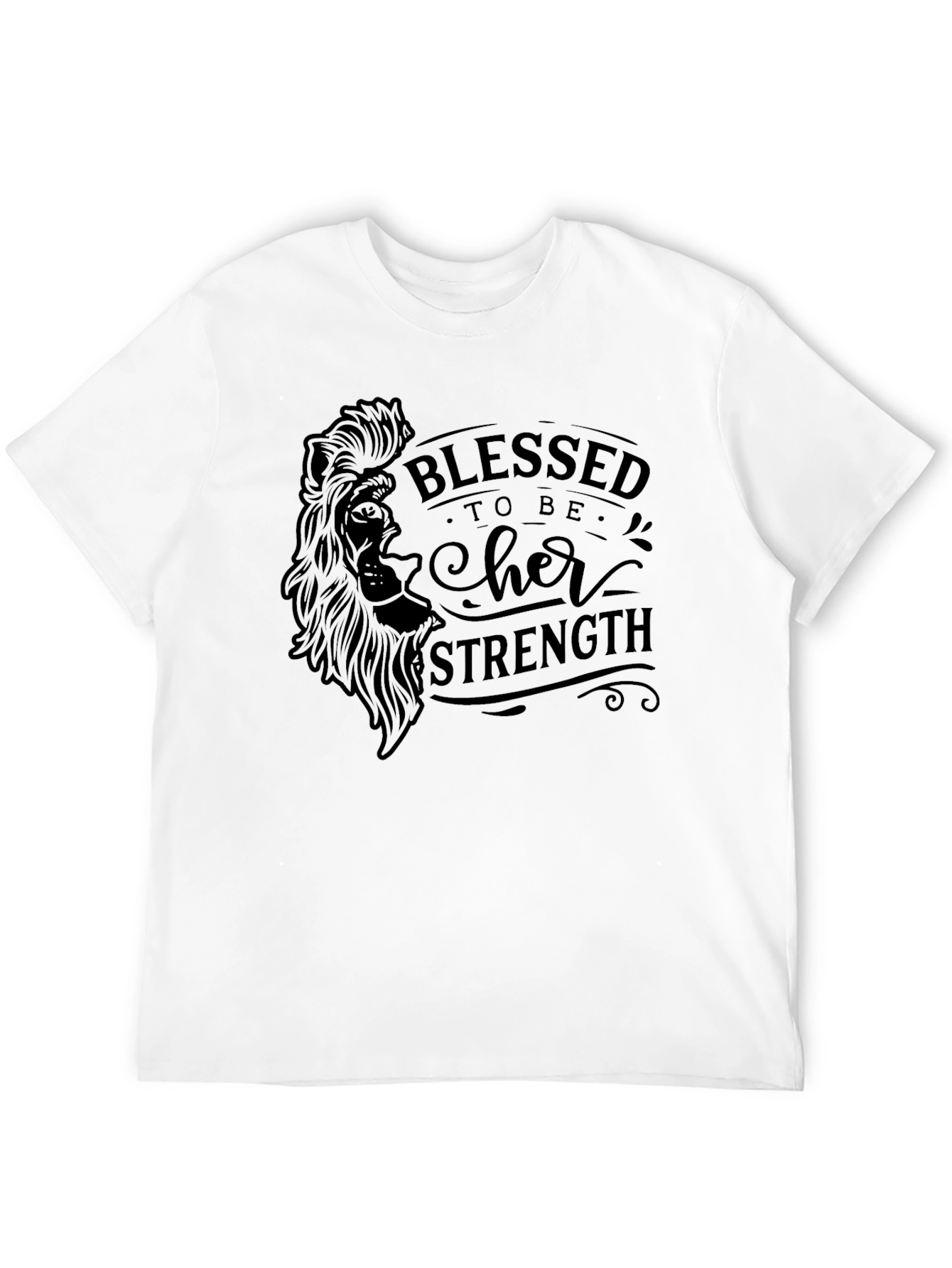 Blessed to Be Her Strength Black Graphic Tee