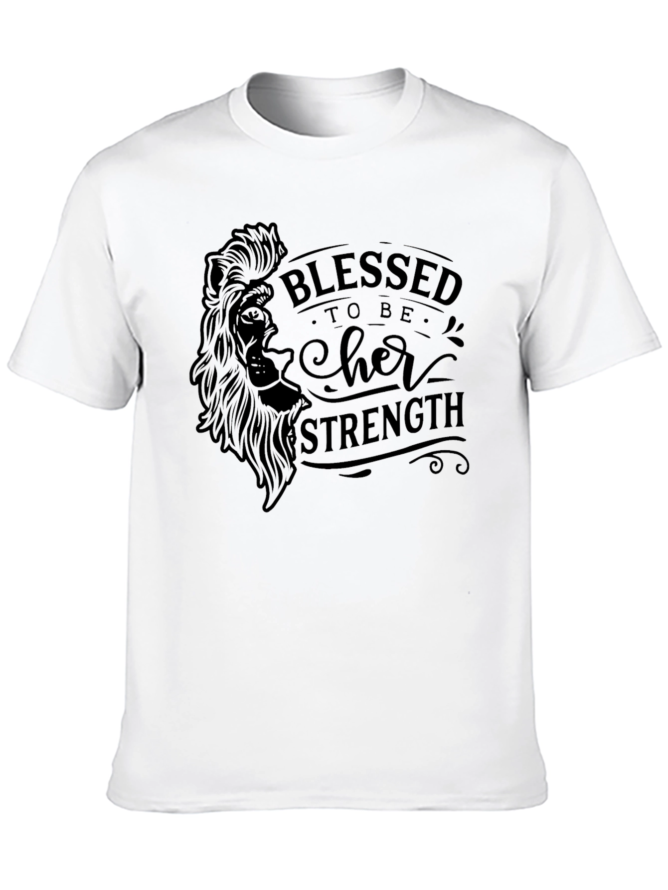 Blessed to Be Her Strength Black Graphic Tee