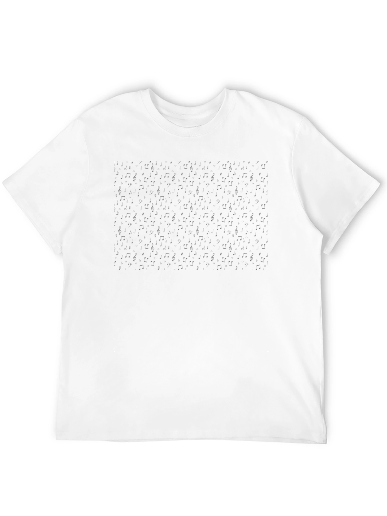 Musical Note Pattern Black T-Shirt