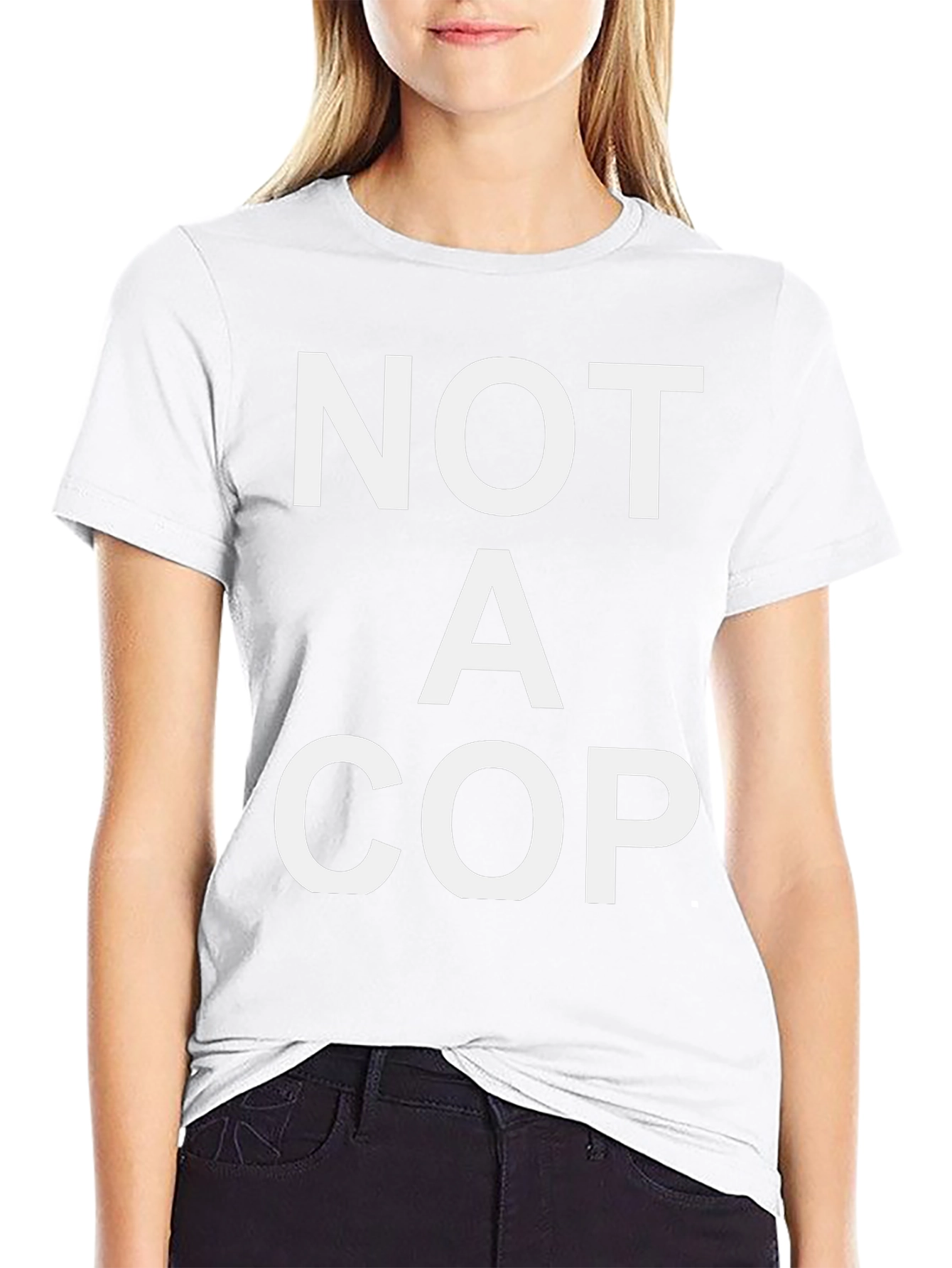 NOT A COP Graphic T-Shirt - Black Cotton Tee