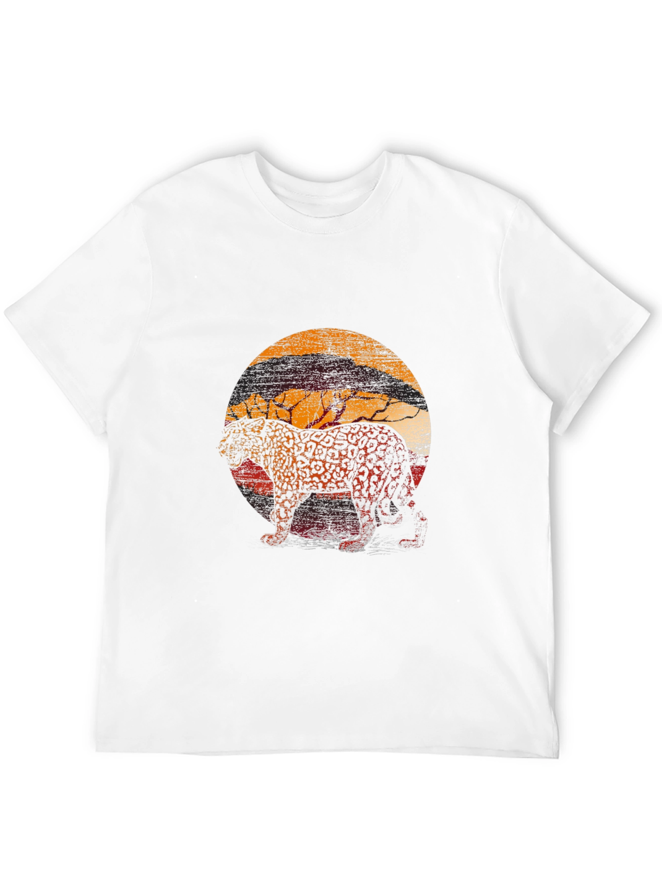Leopard Sunset Graphic Tee - Stylish Animal Print T-Shirt