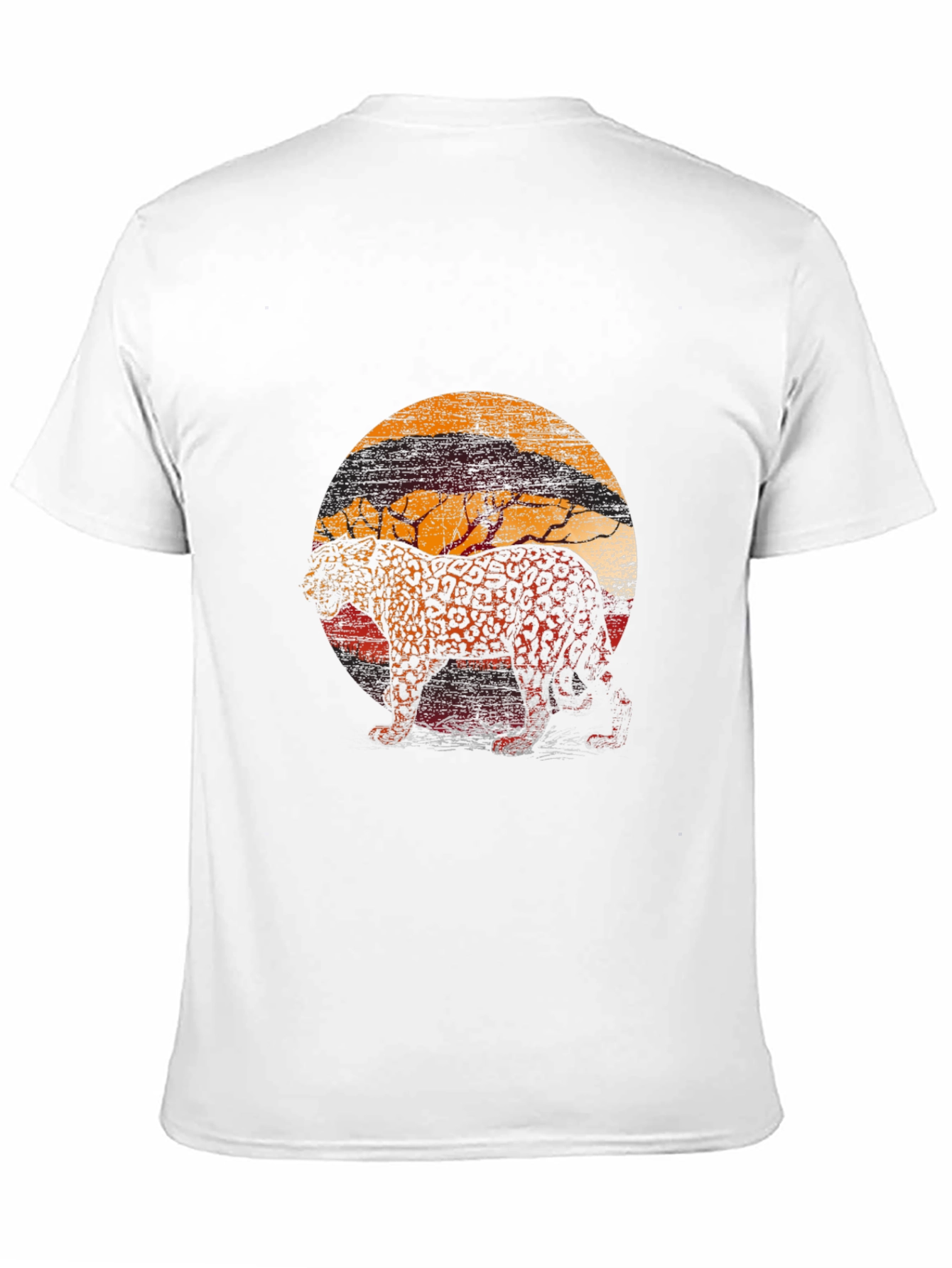 Leopard Sunset Graphic Tee - Stylish Animal Print T-Shirt