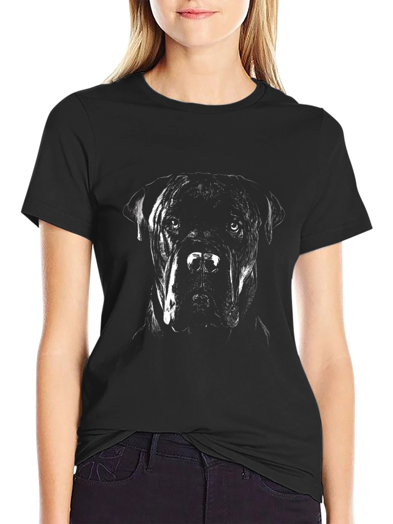 Dog Graphic Tee - Black Casual T-Shirt