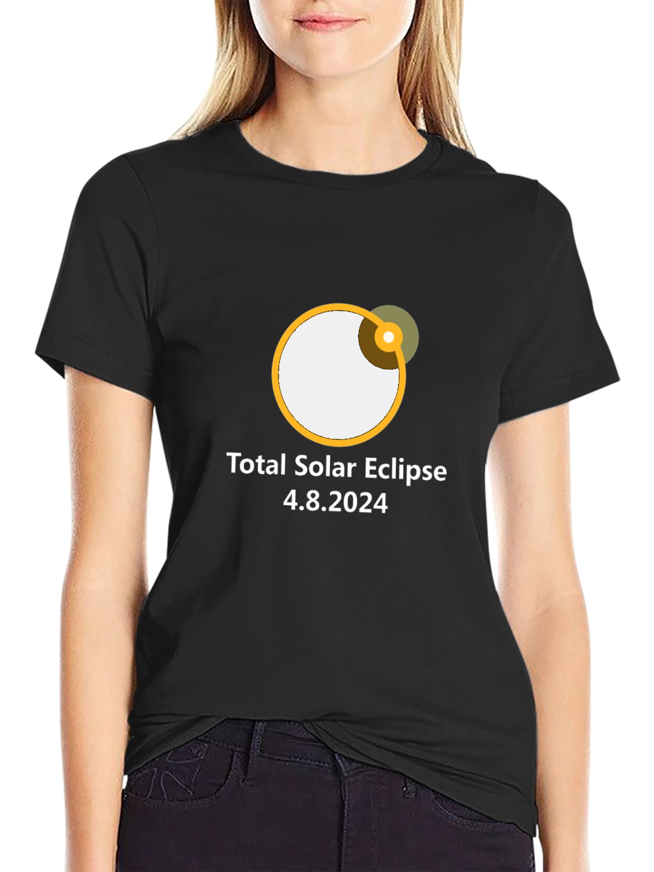 Total Solar Eclipse 2024 Black T-Shirt