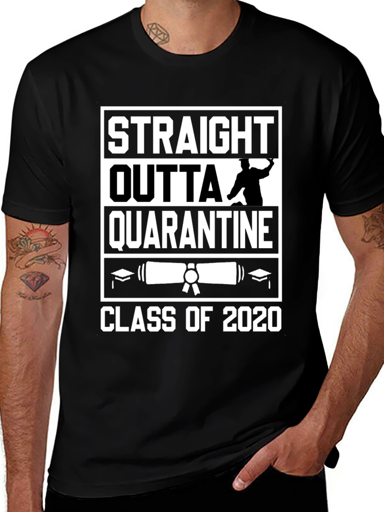 Straight Outta Quarantine Class of 2020 Graduation T-Shirt