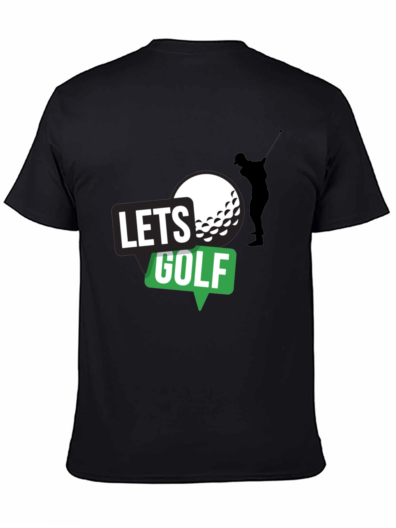 Lets Golf! Mens Black Graphic Tee