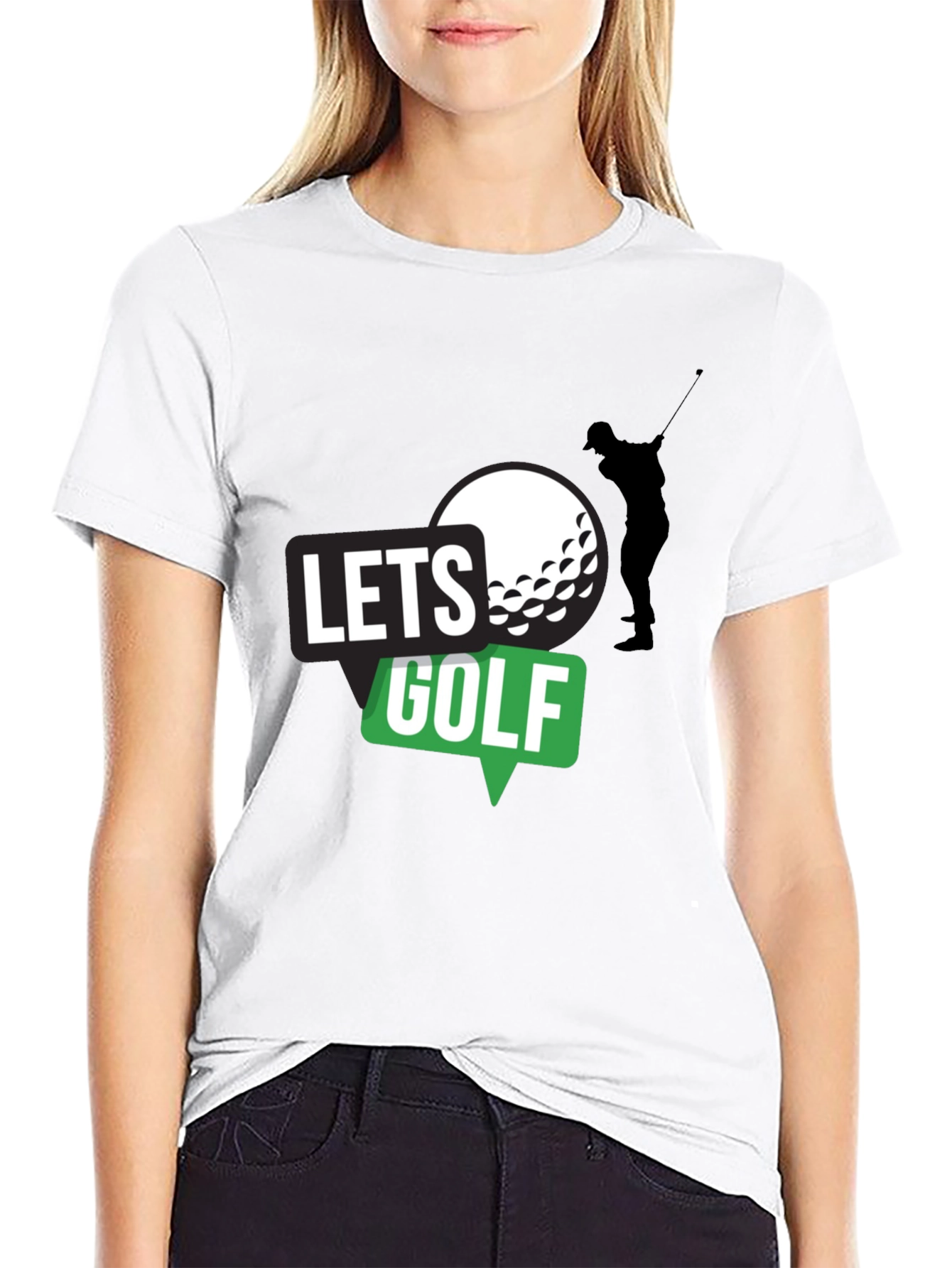 Lets Golf! Mens Black Graphic Tee