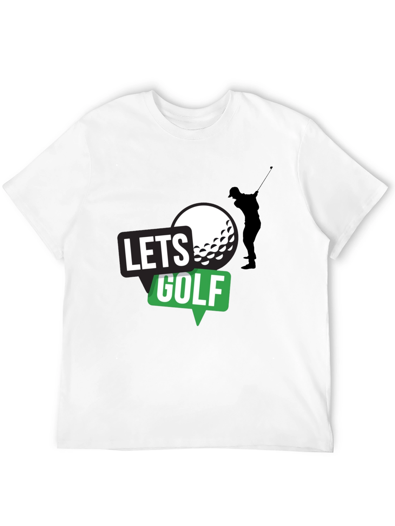 Lets Golf! Mens Black Graphic Tee